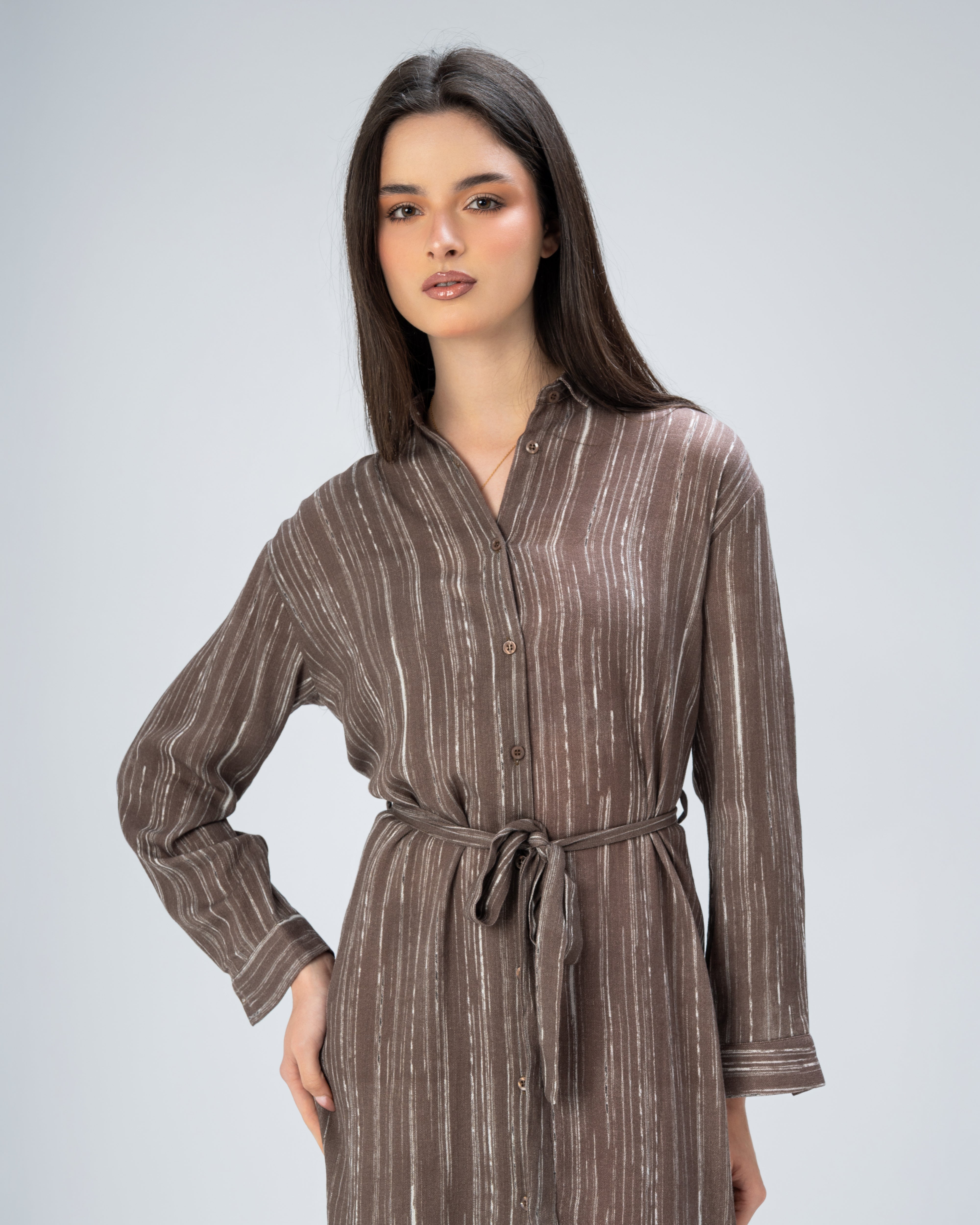 Short Button - Dress With Belt