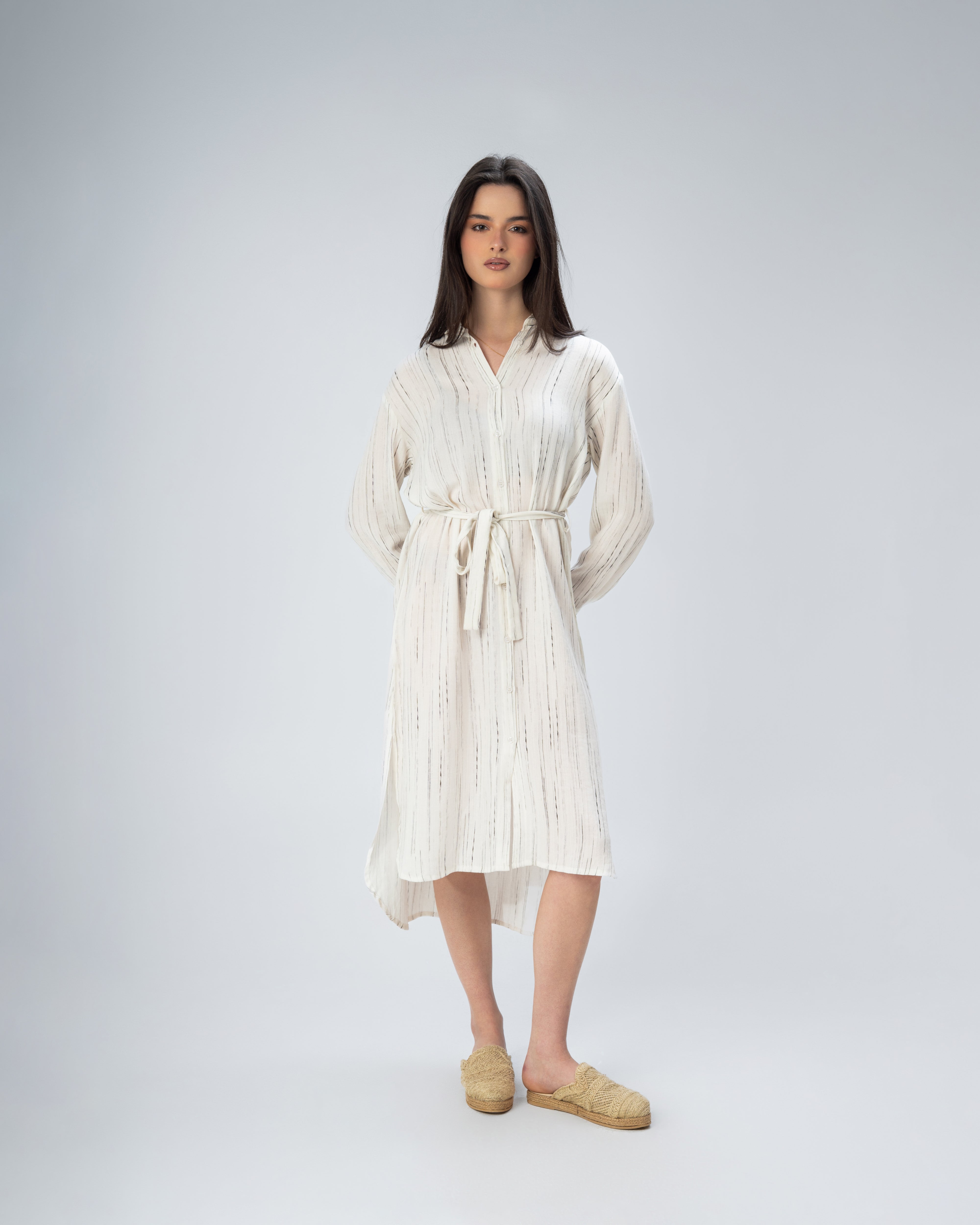 Short Button - Dress With Belt