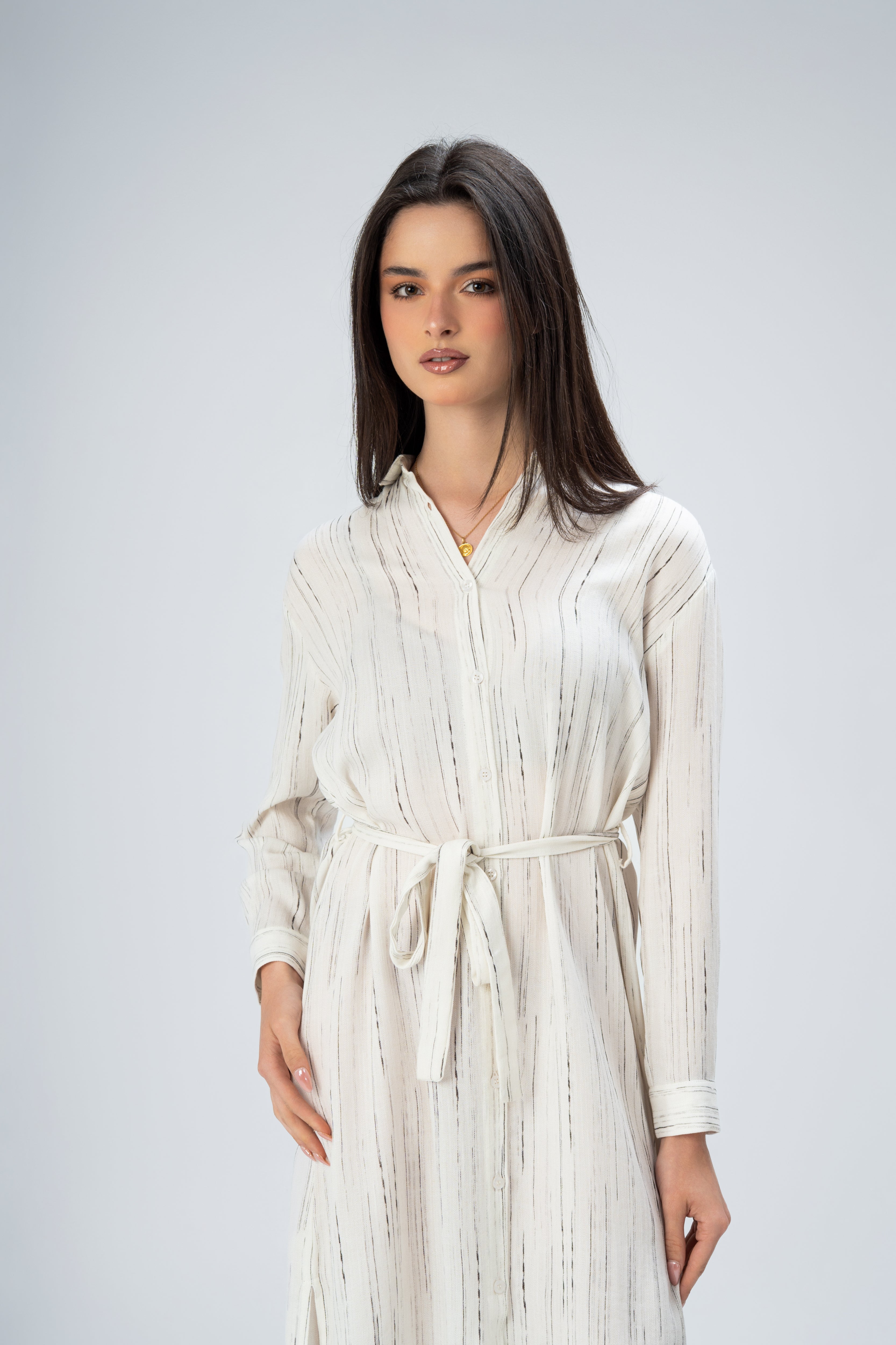 Short Button - Dress With Belt