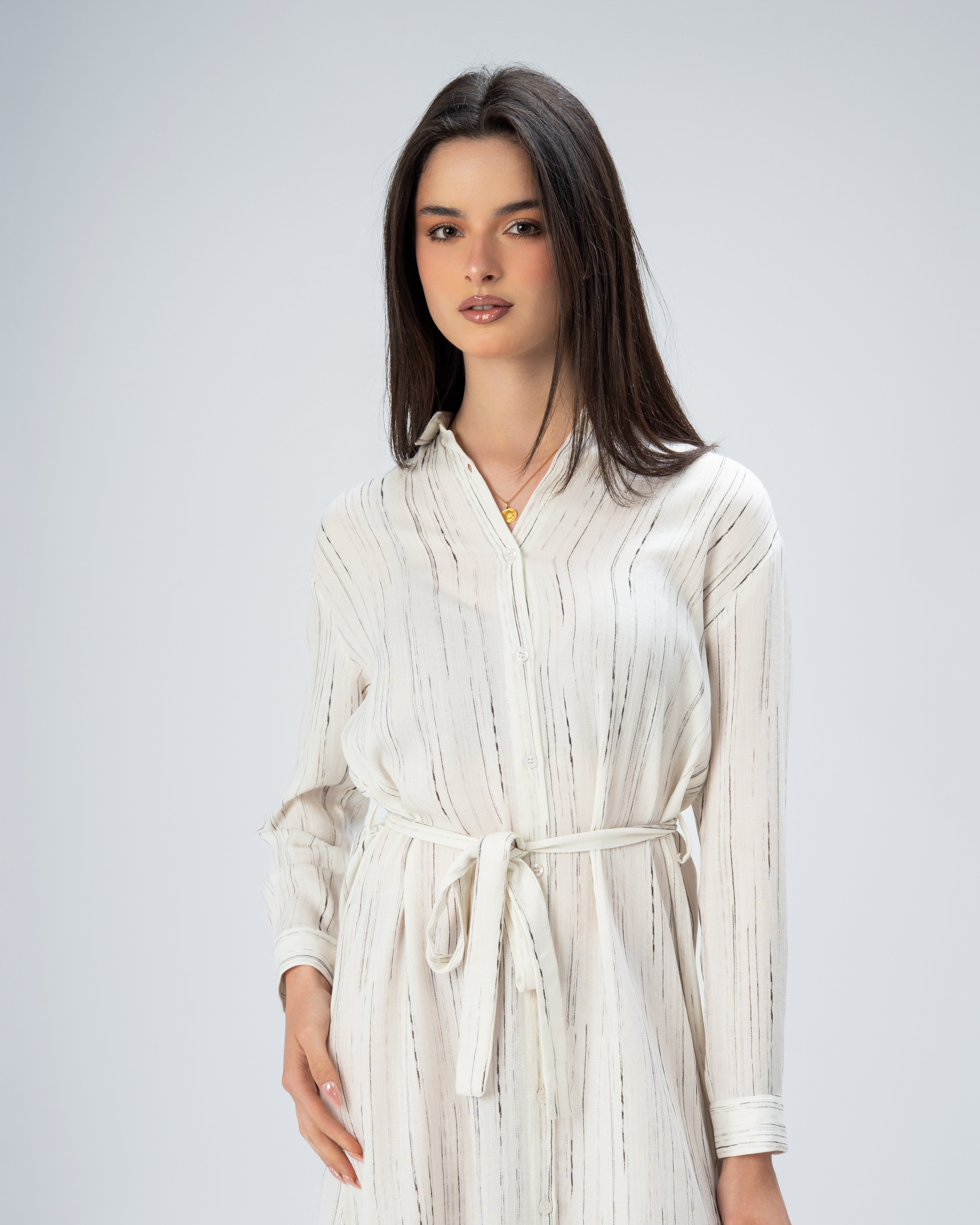 Short Button - Dress With Belt
