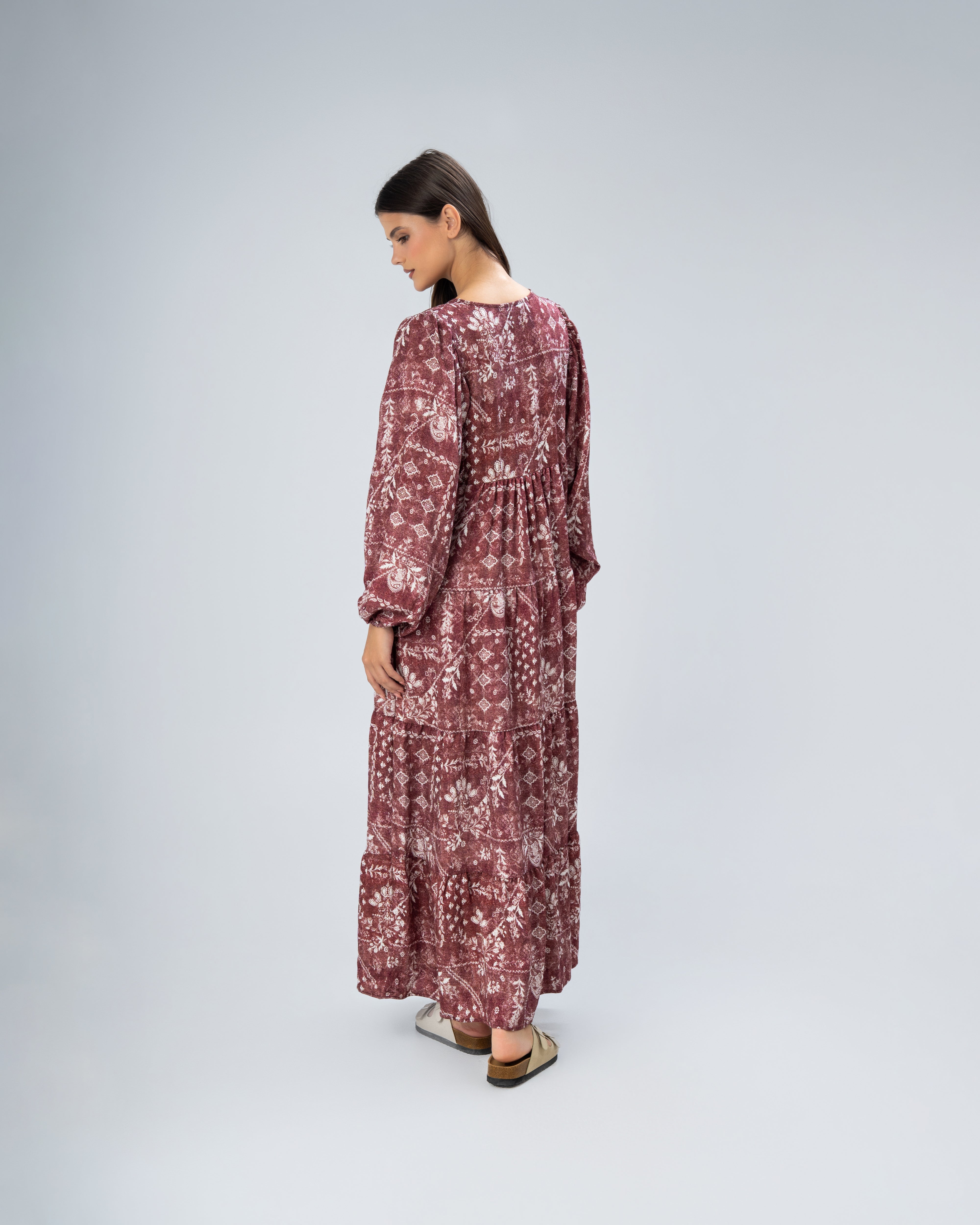 All Over Floral - Dress With Neck Tie