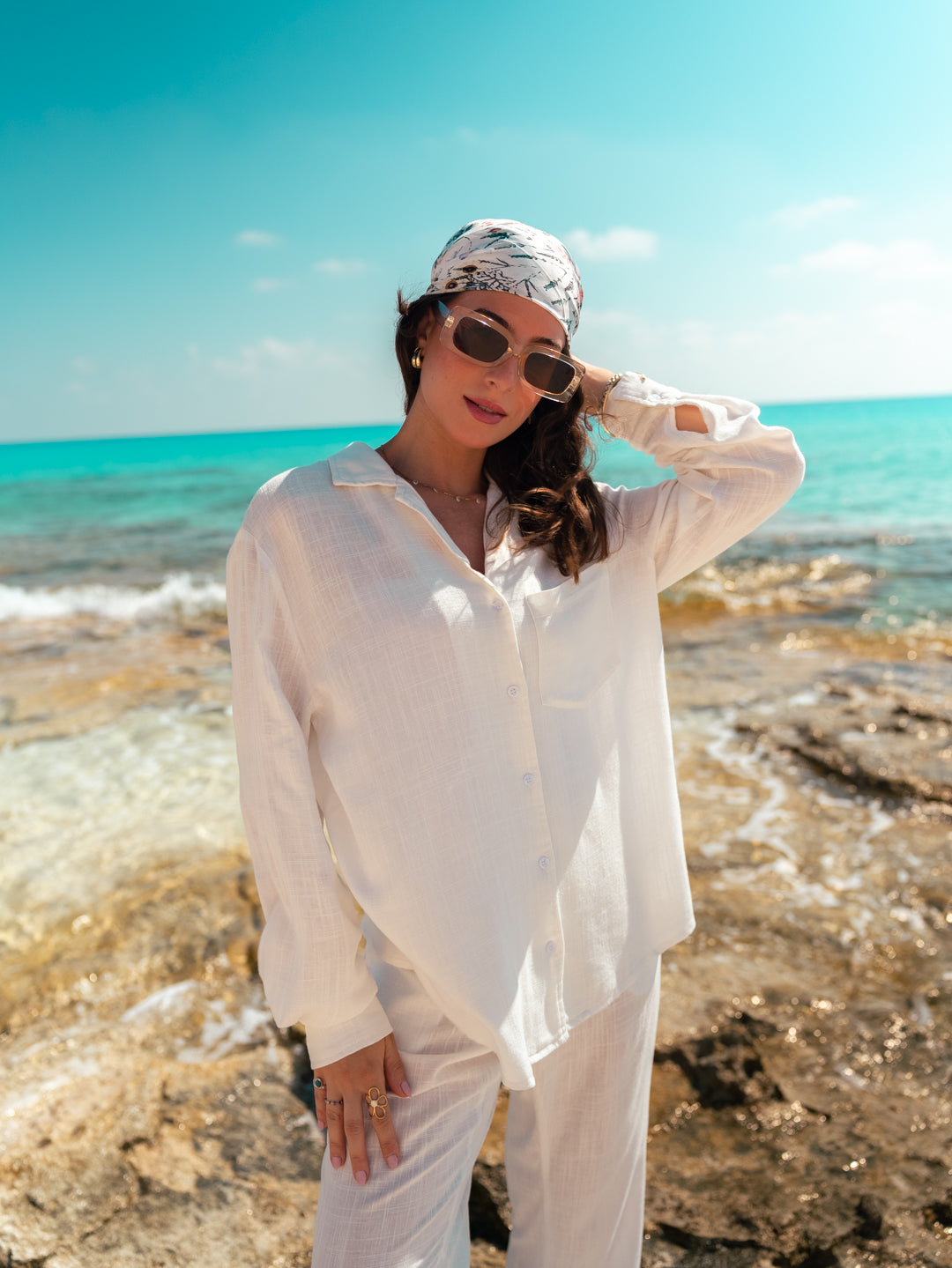 Linen Shirt With Single Chest Pocket
