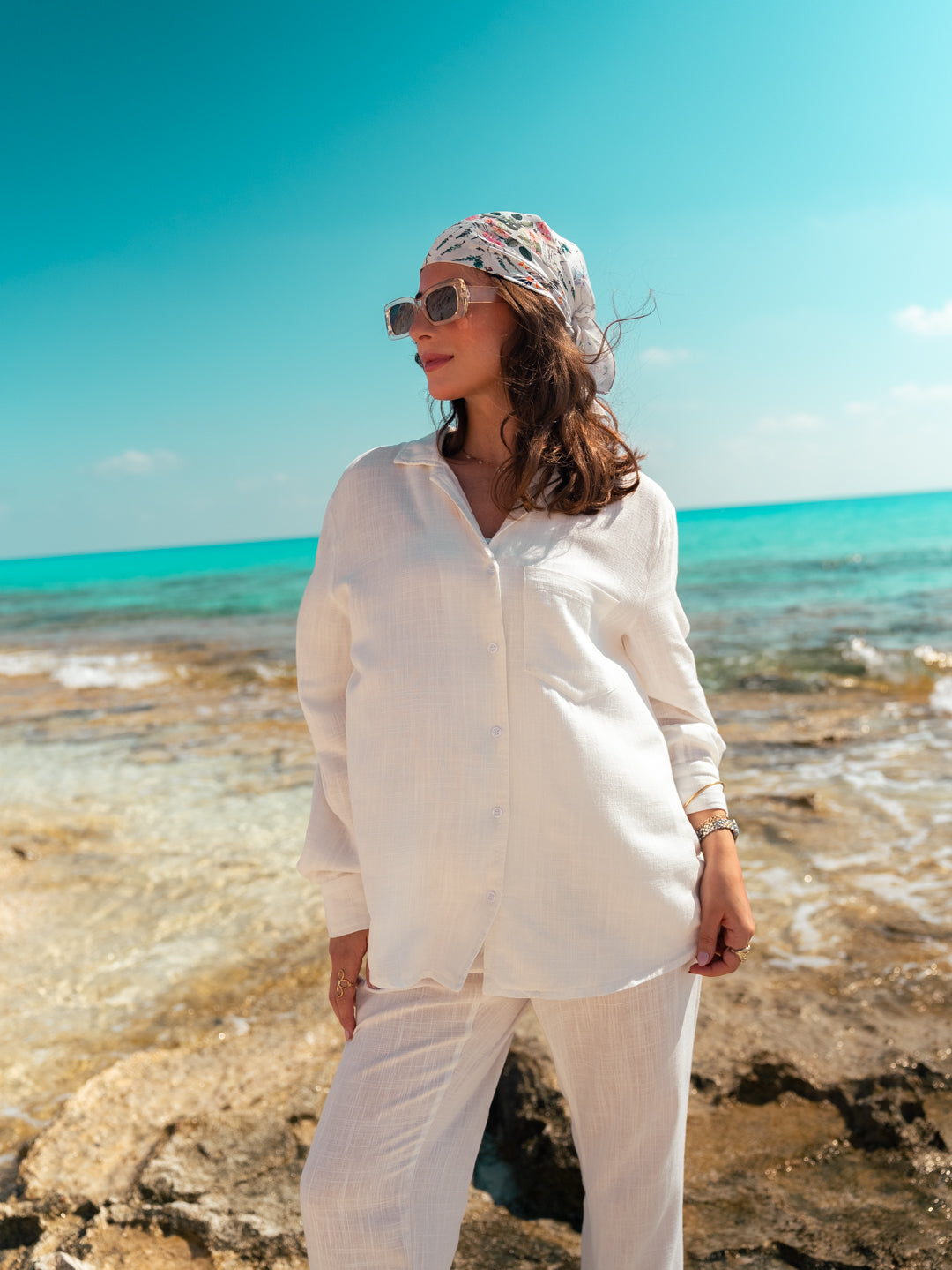 Linen Shirt With Single Chest Pocket