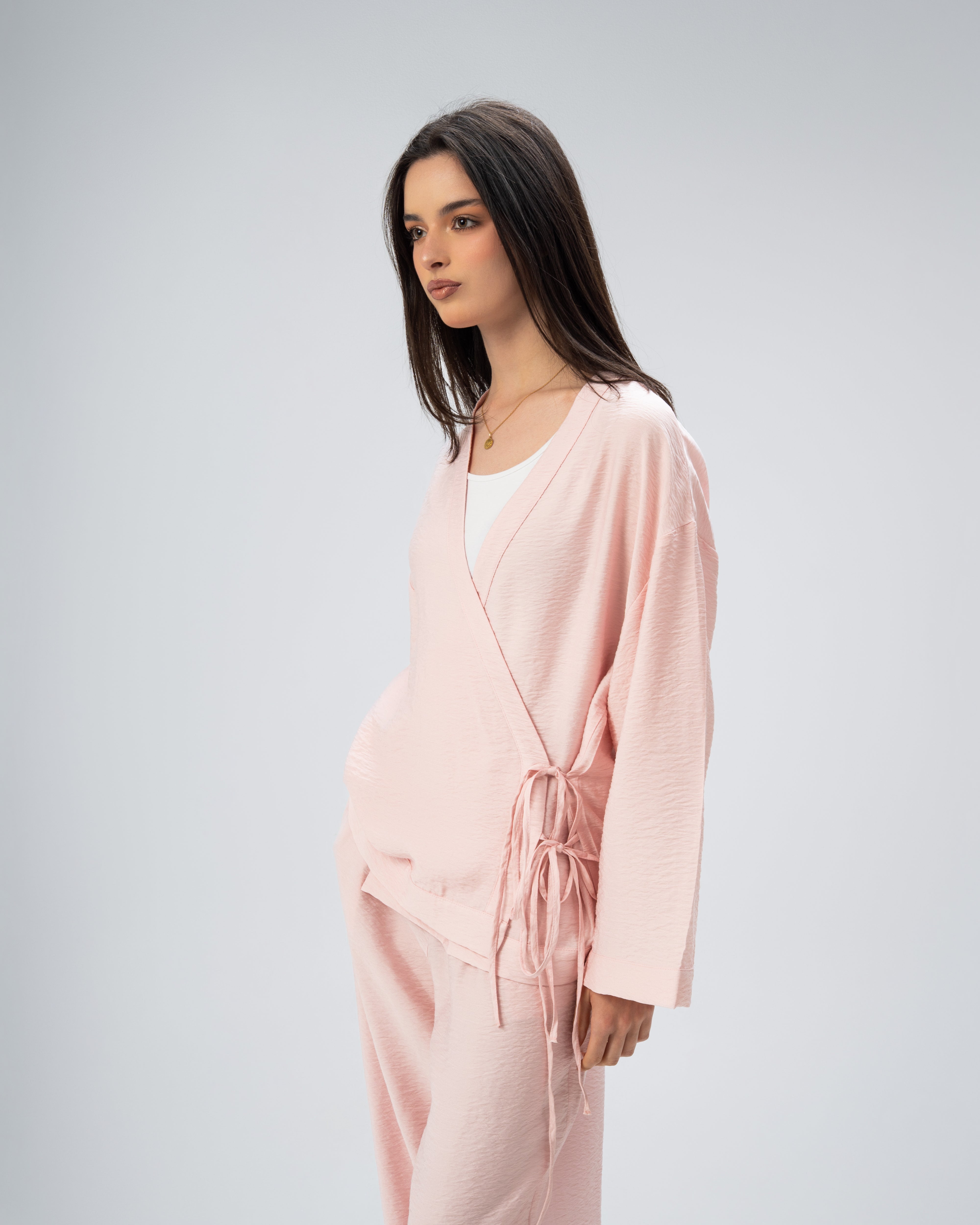 Short kimono with tie