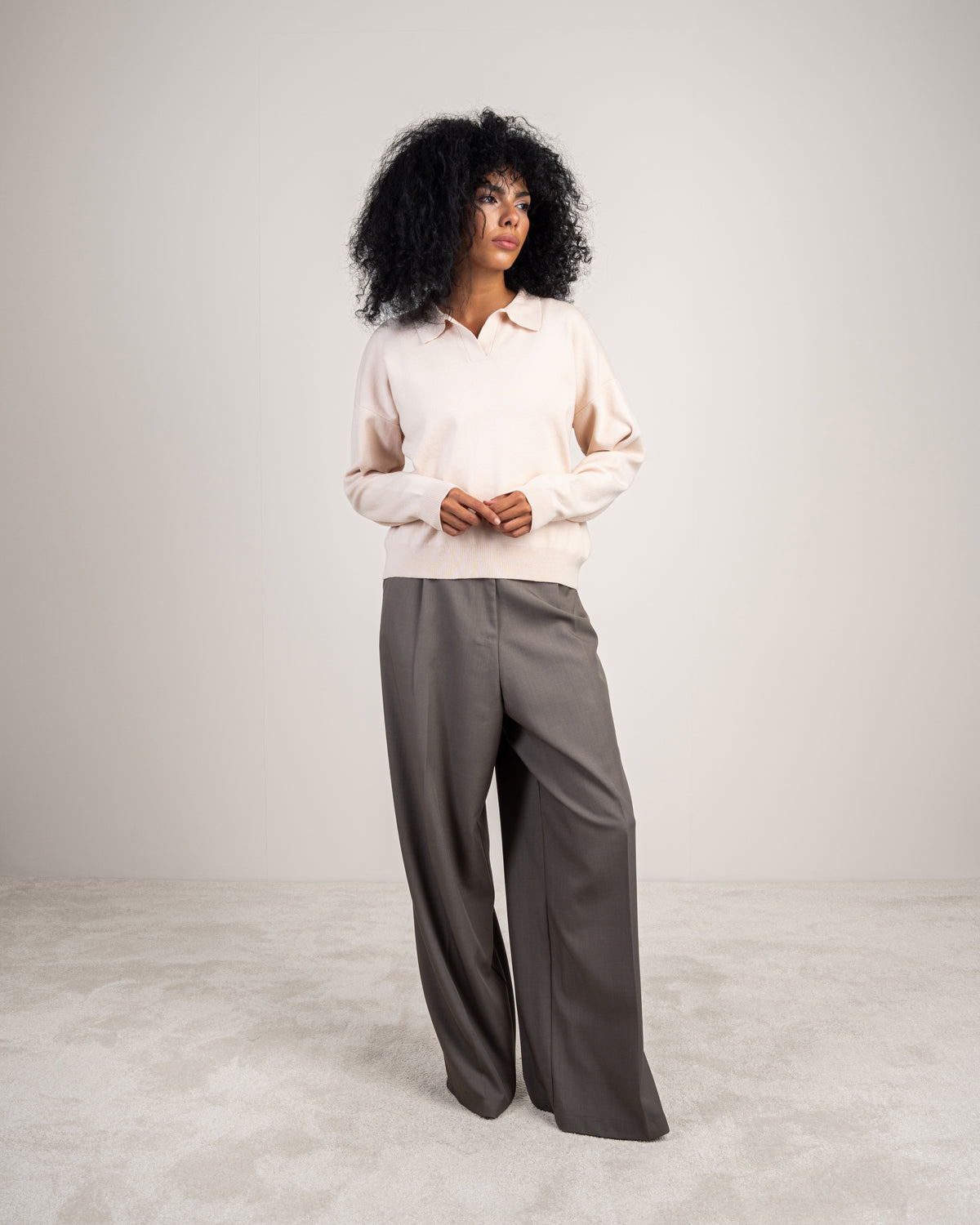 Minimal Collared Top