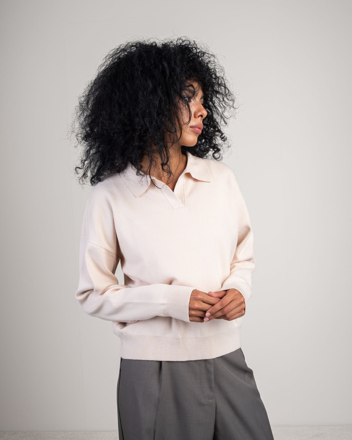 Minimal Collared Top