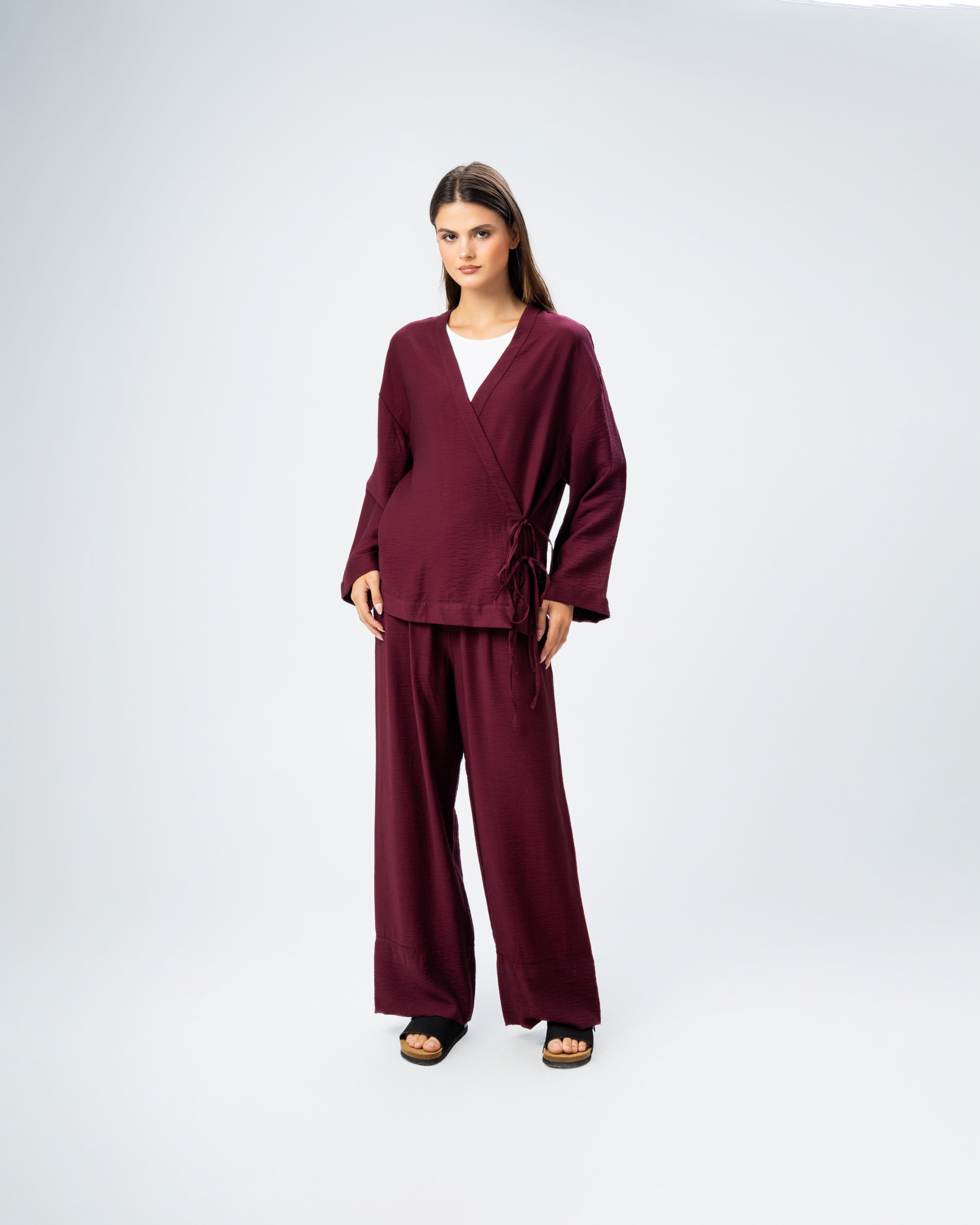 Short kimono with tie
