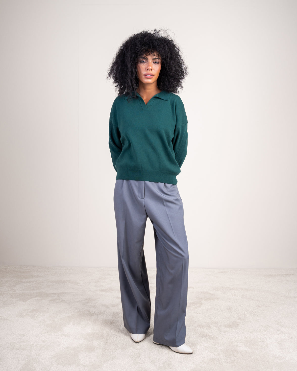Minimal Collared Top
