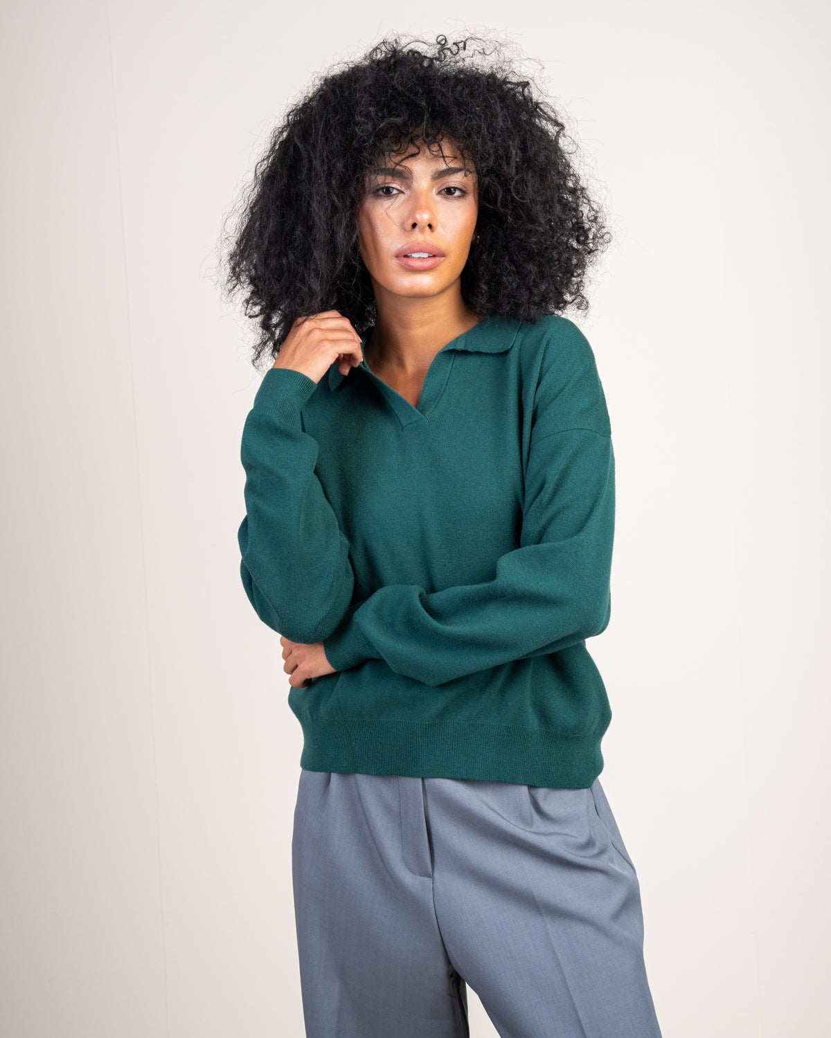 Minimal Collared Top