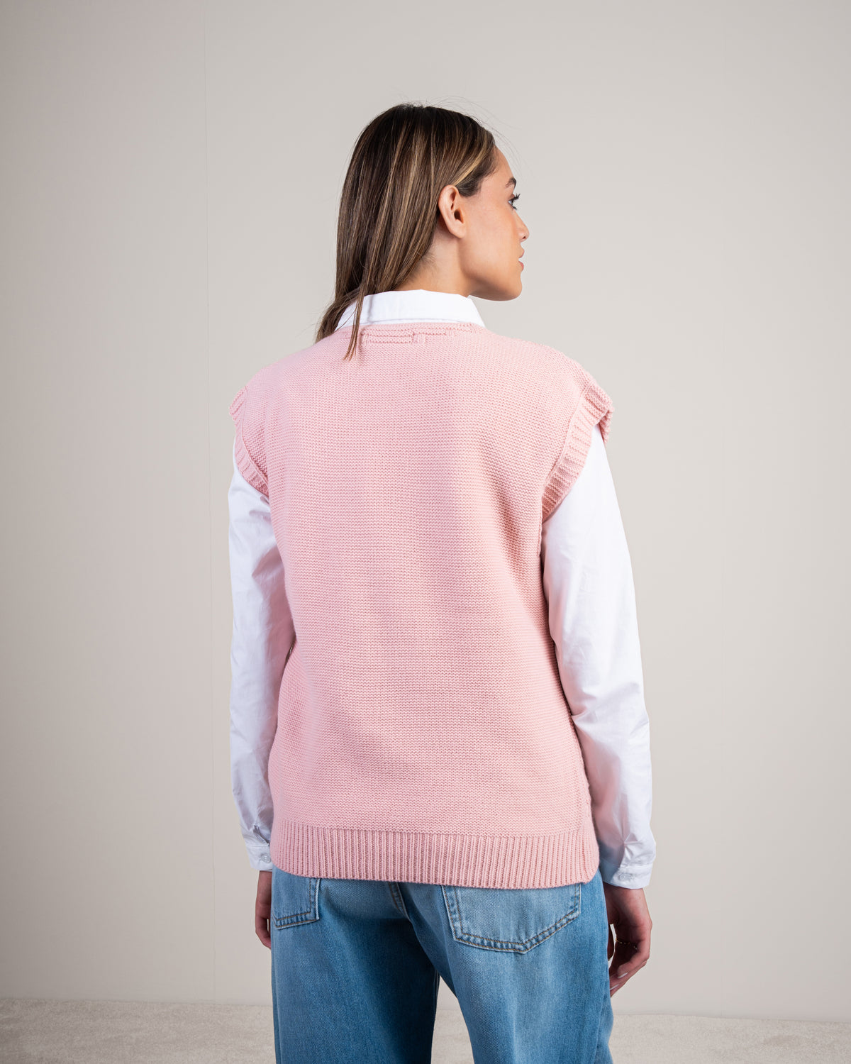 Sleeveless Top With Cable Embroidery