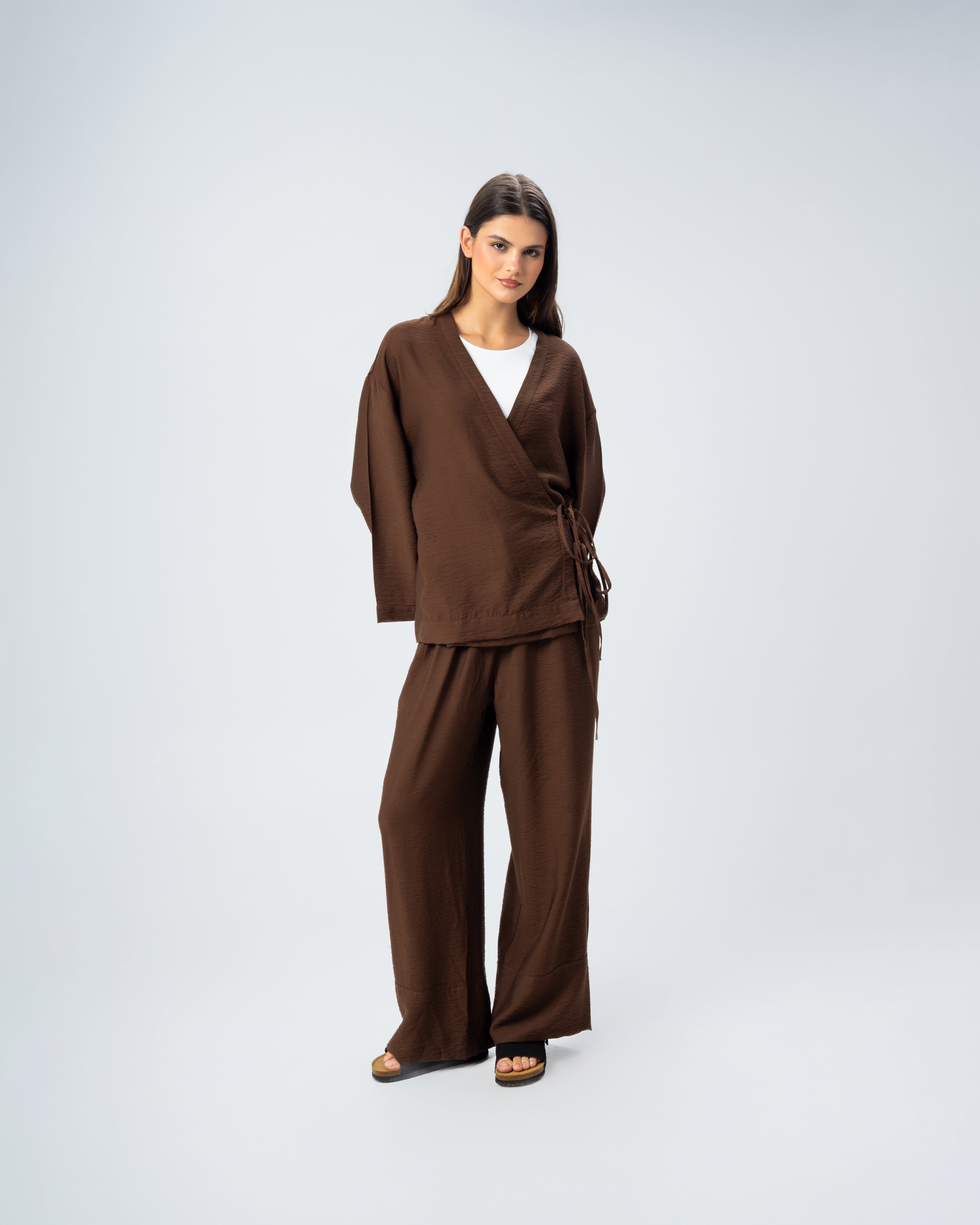 Short kimono with tie