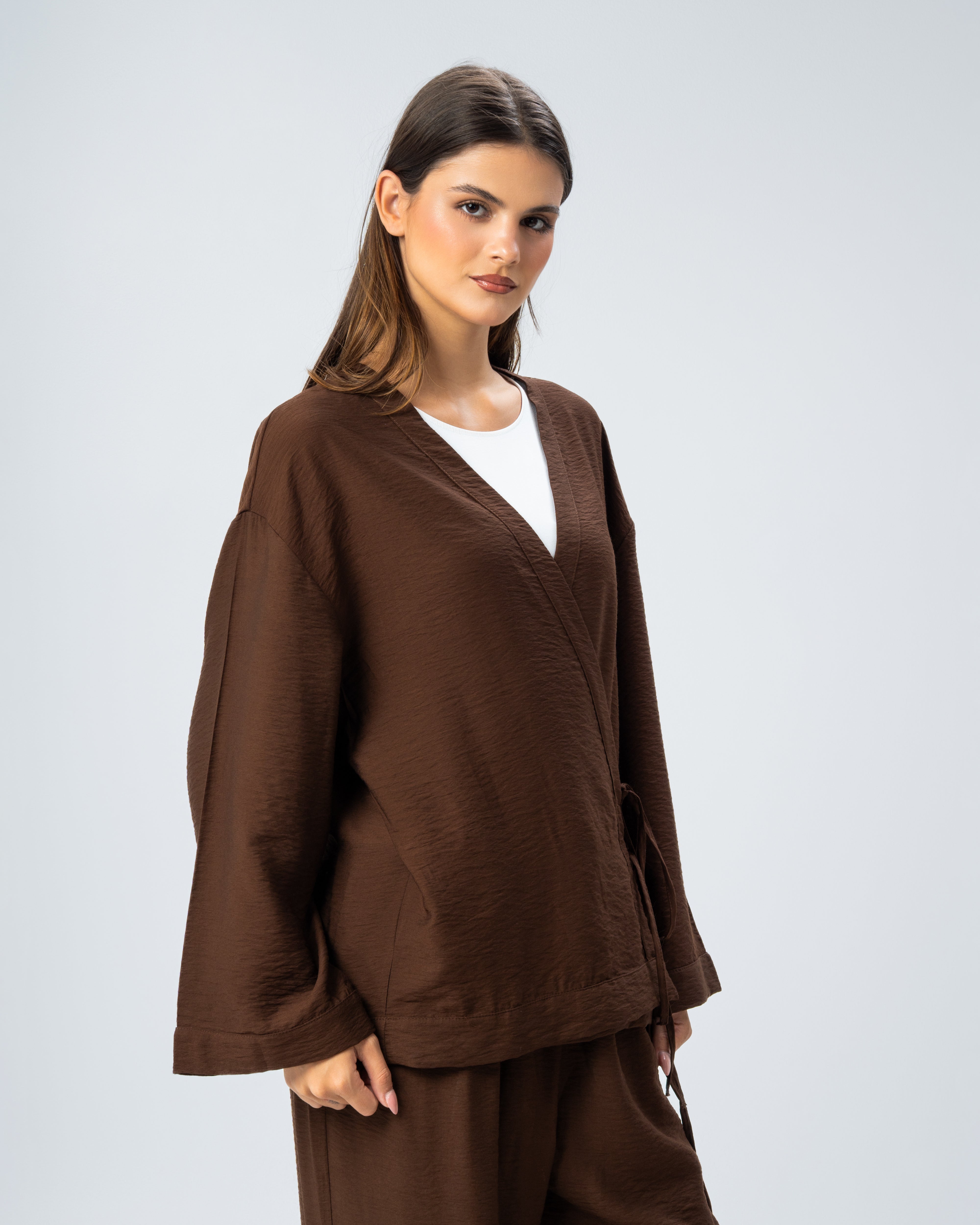 Short kimono with tie
