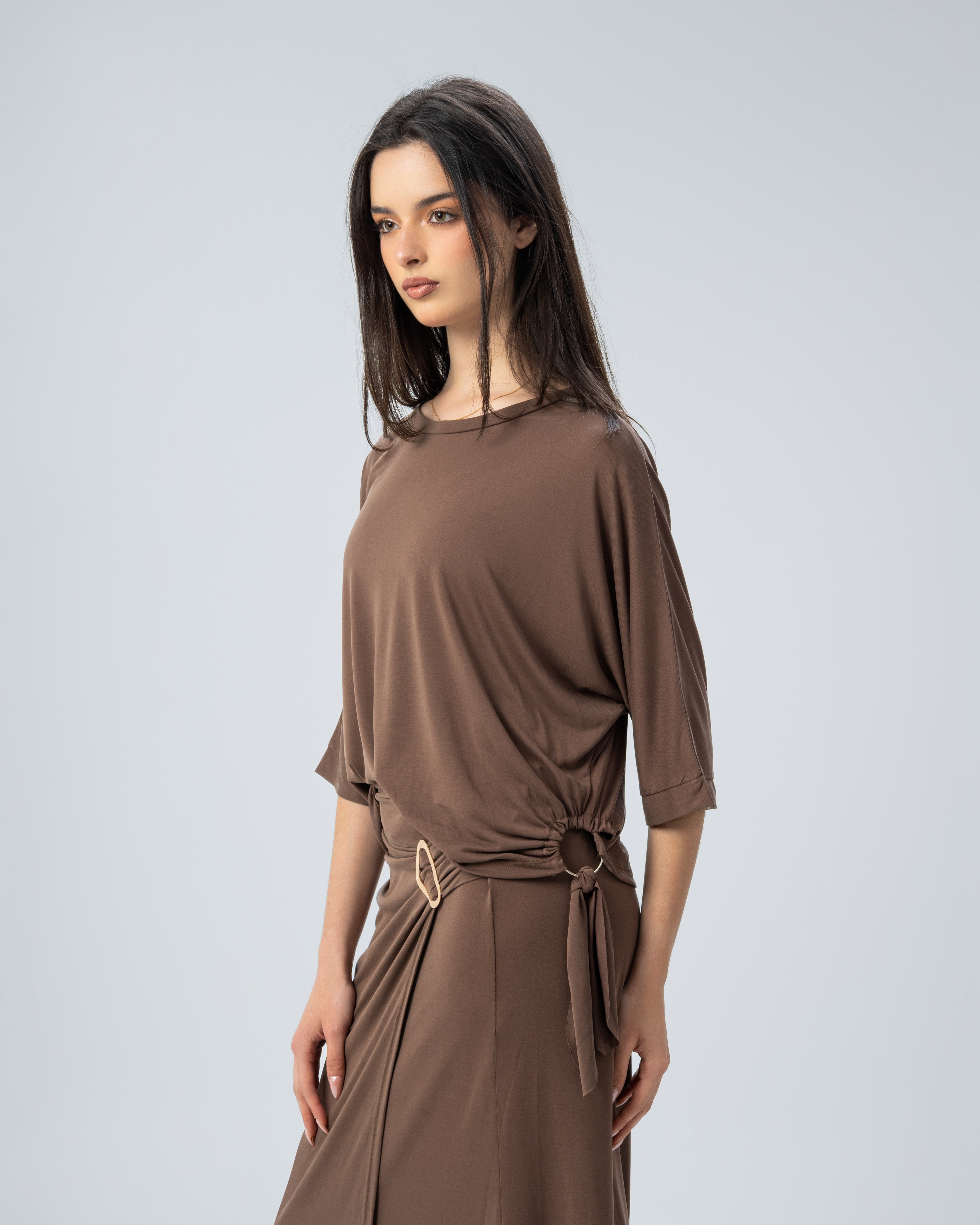 Blouse with side tie