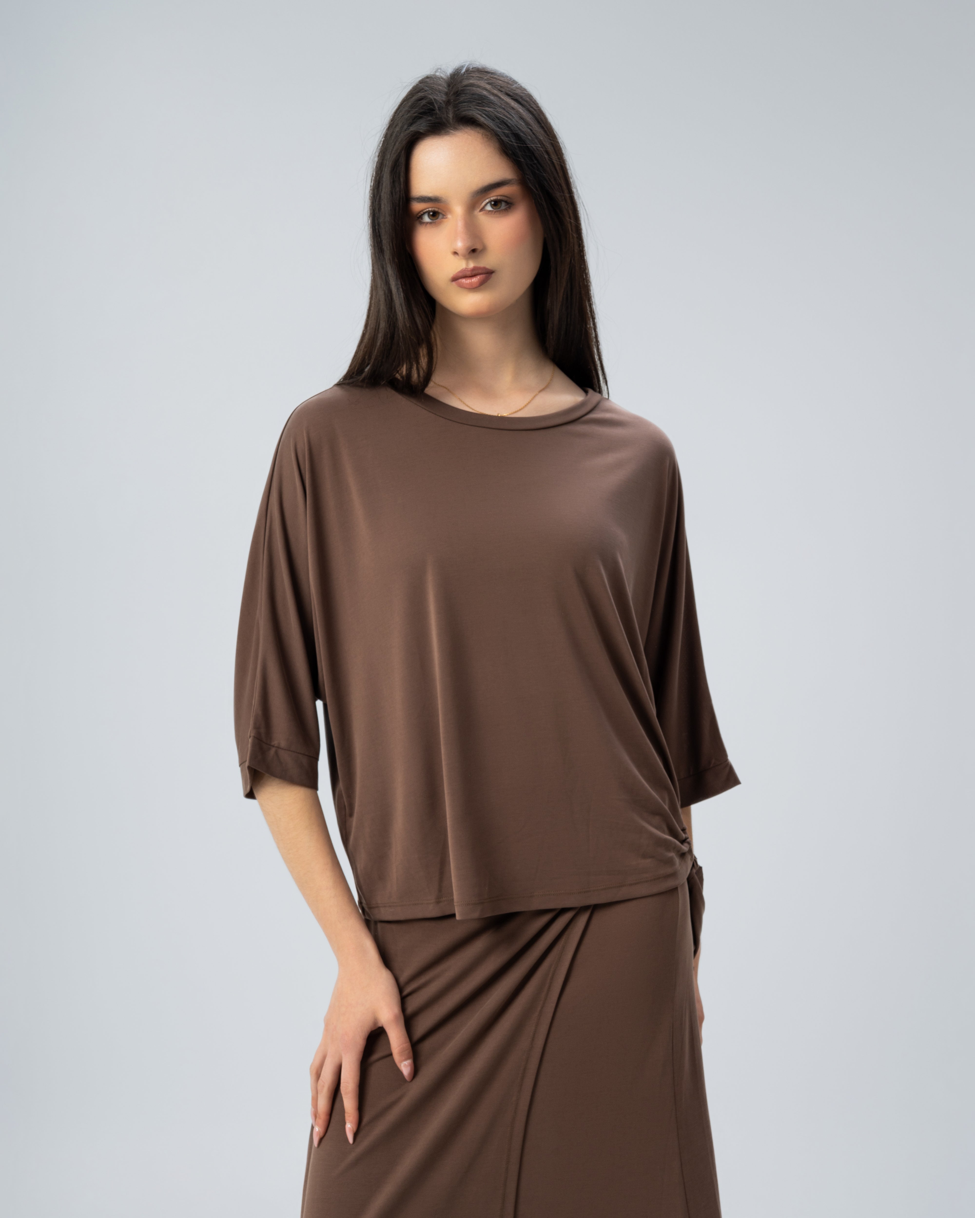 Blouse with side tie