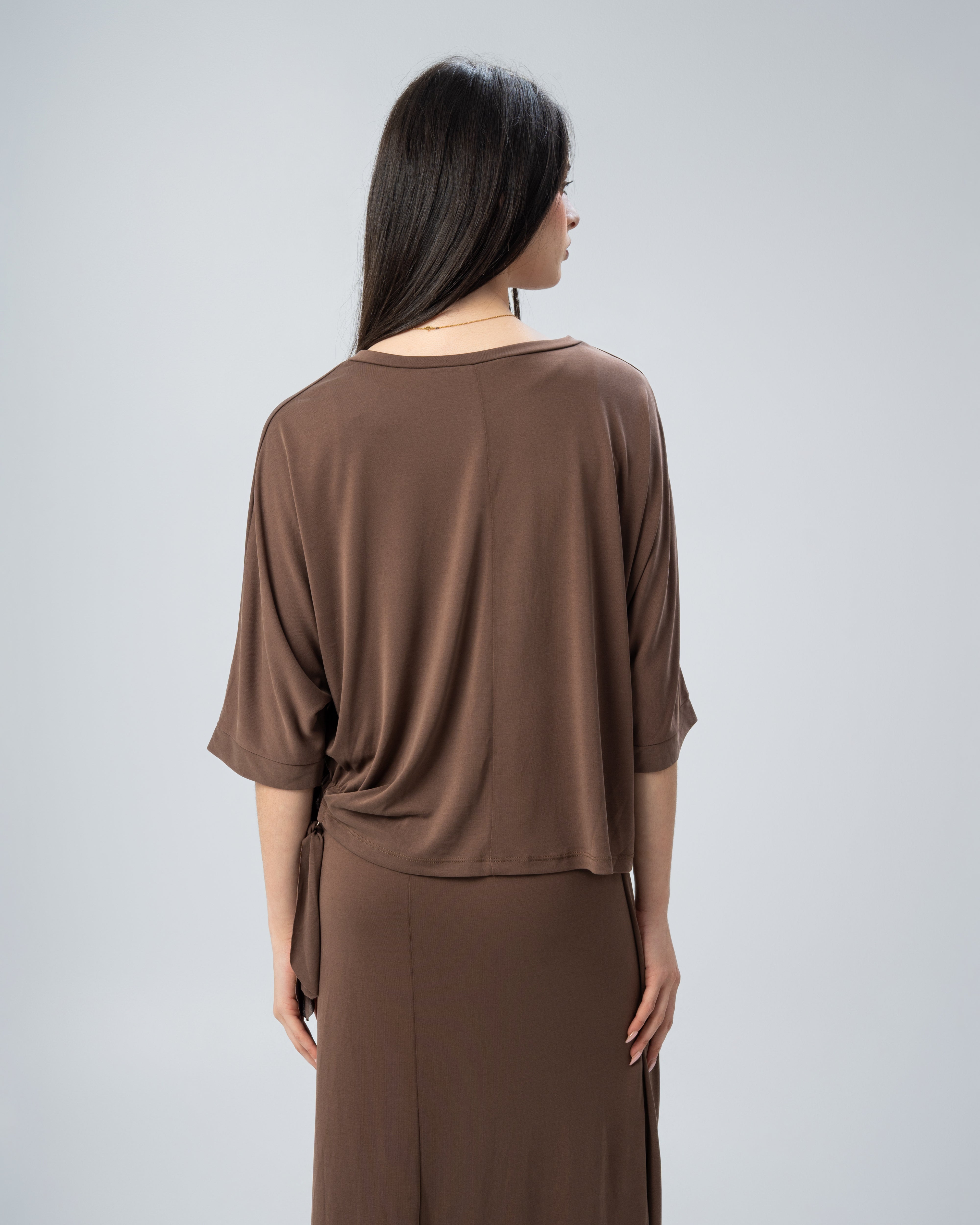 Blouse with side tie