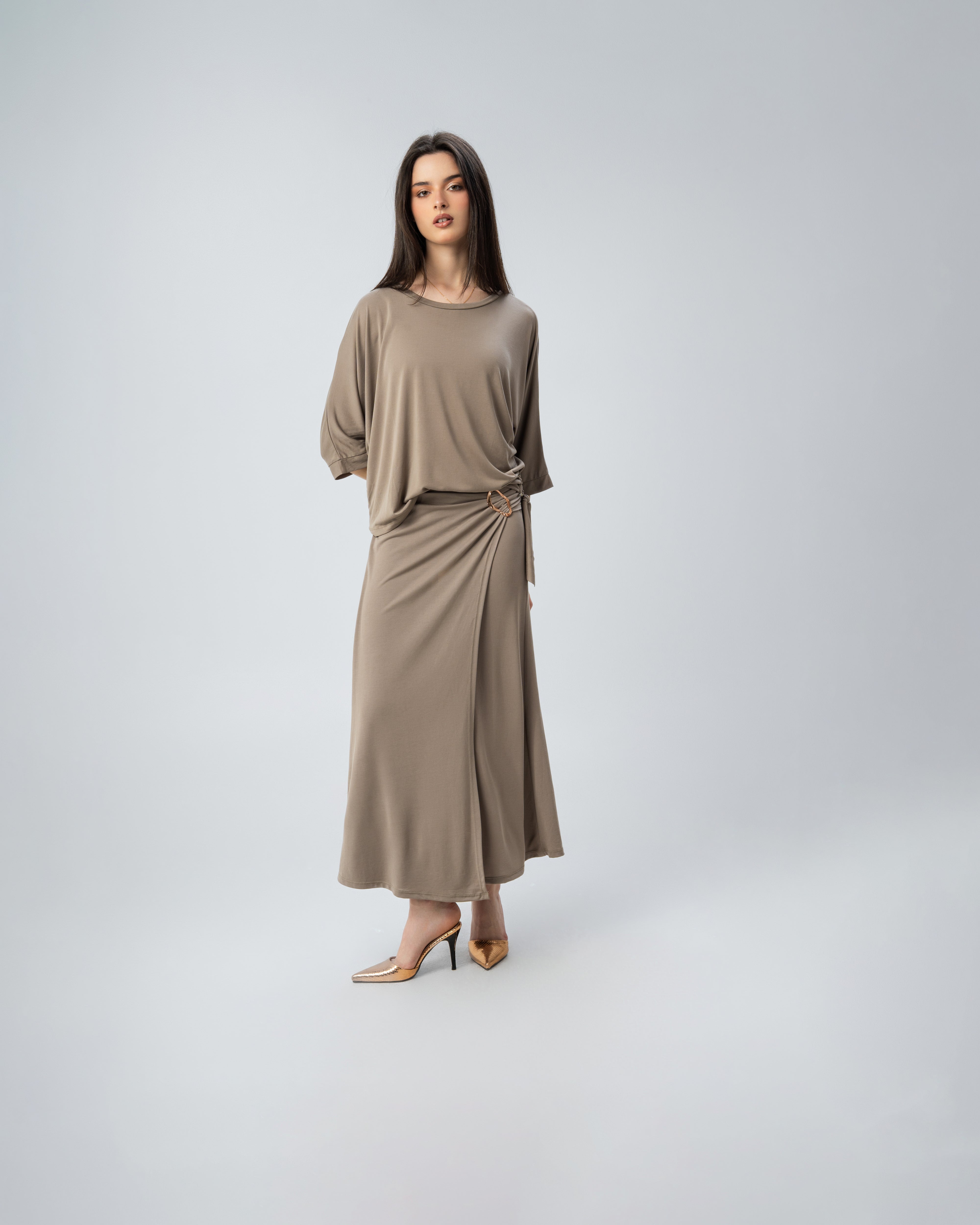 Blouse with side tie