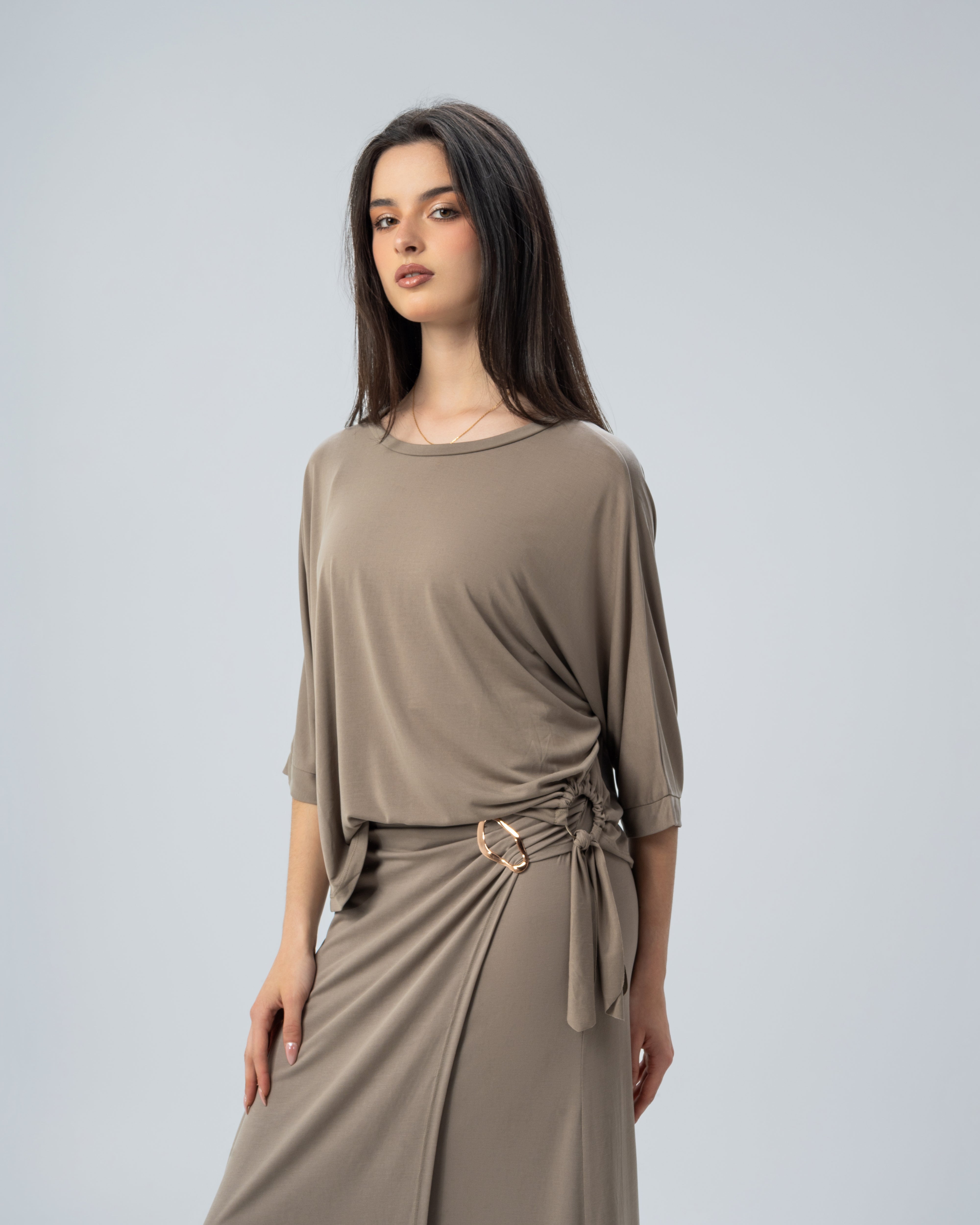 Blouse with side tie