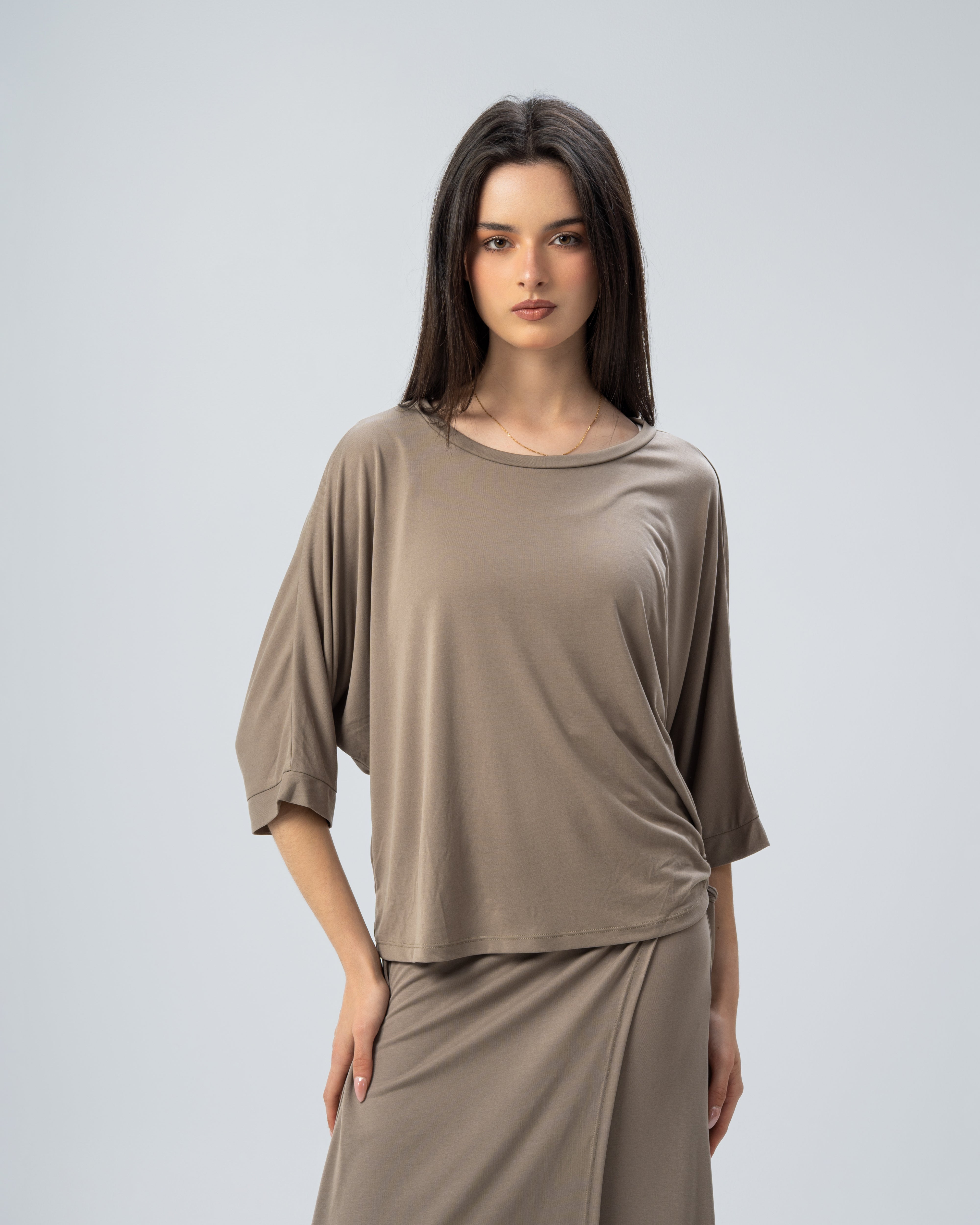 Blouse with side tie