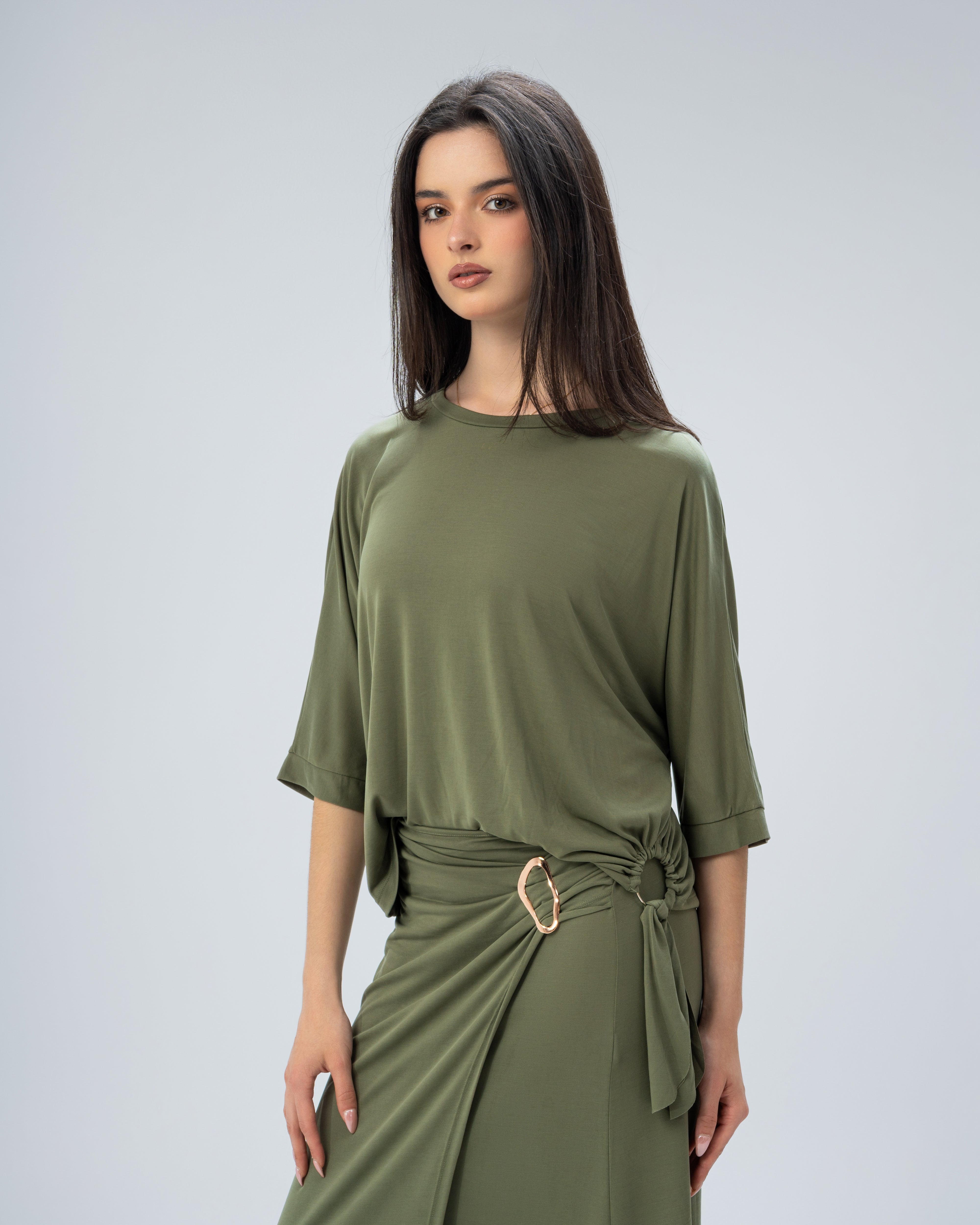 Blouse with side tie
