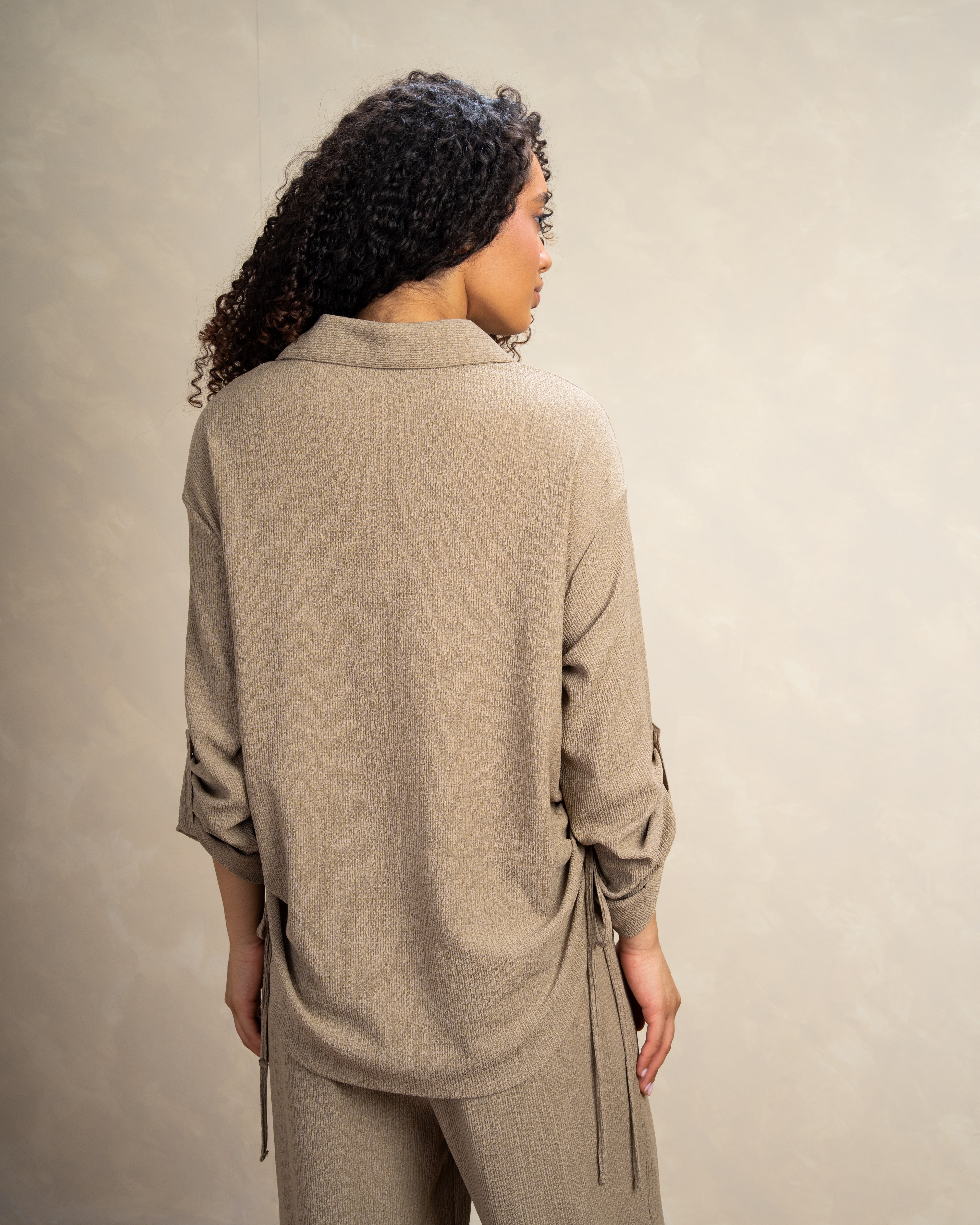 Long Shirt With Side Elastic Tie