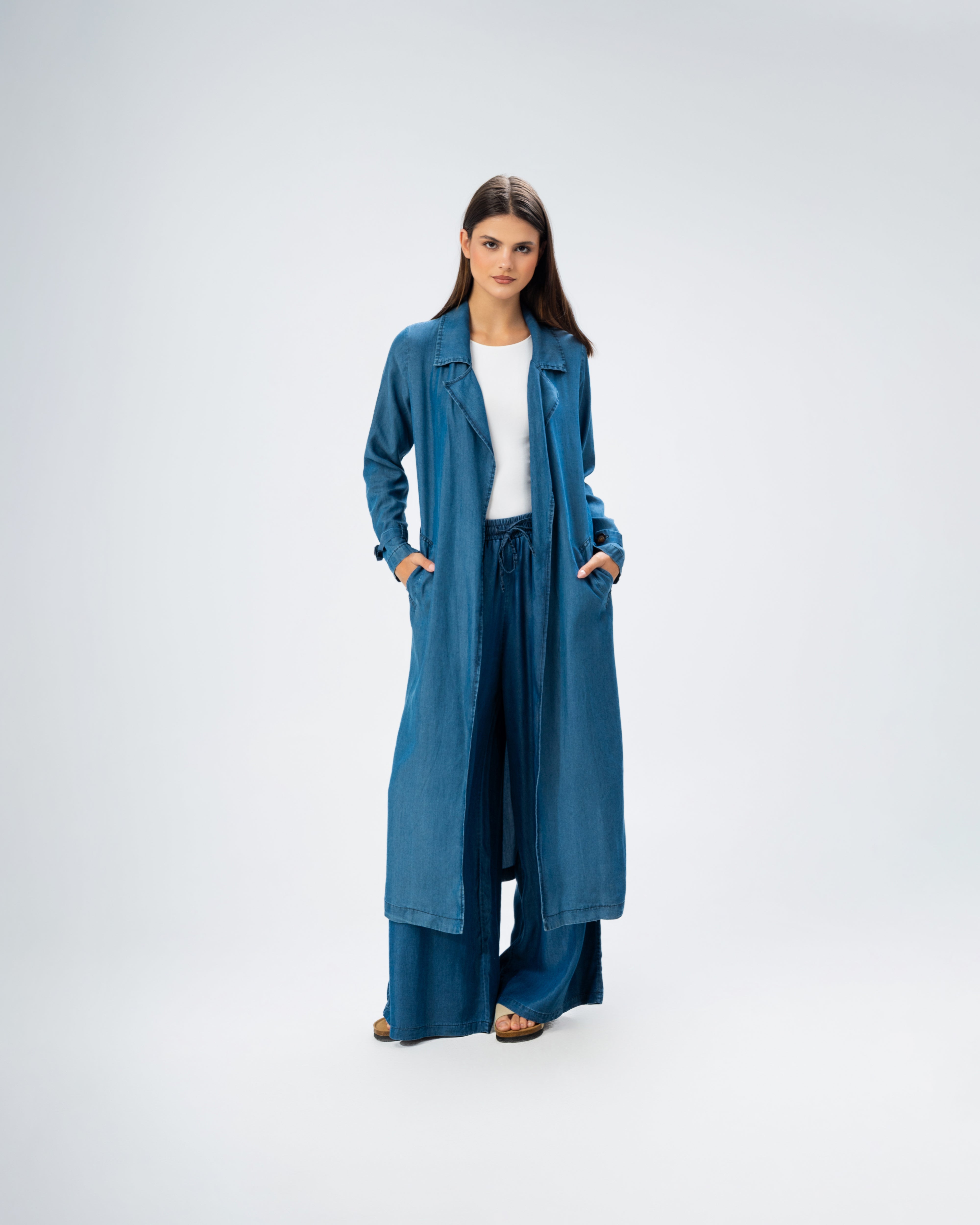 Denim Kimono With Belt