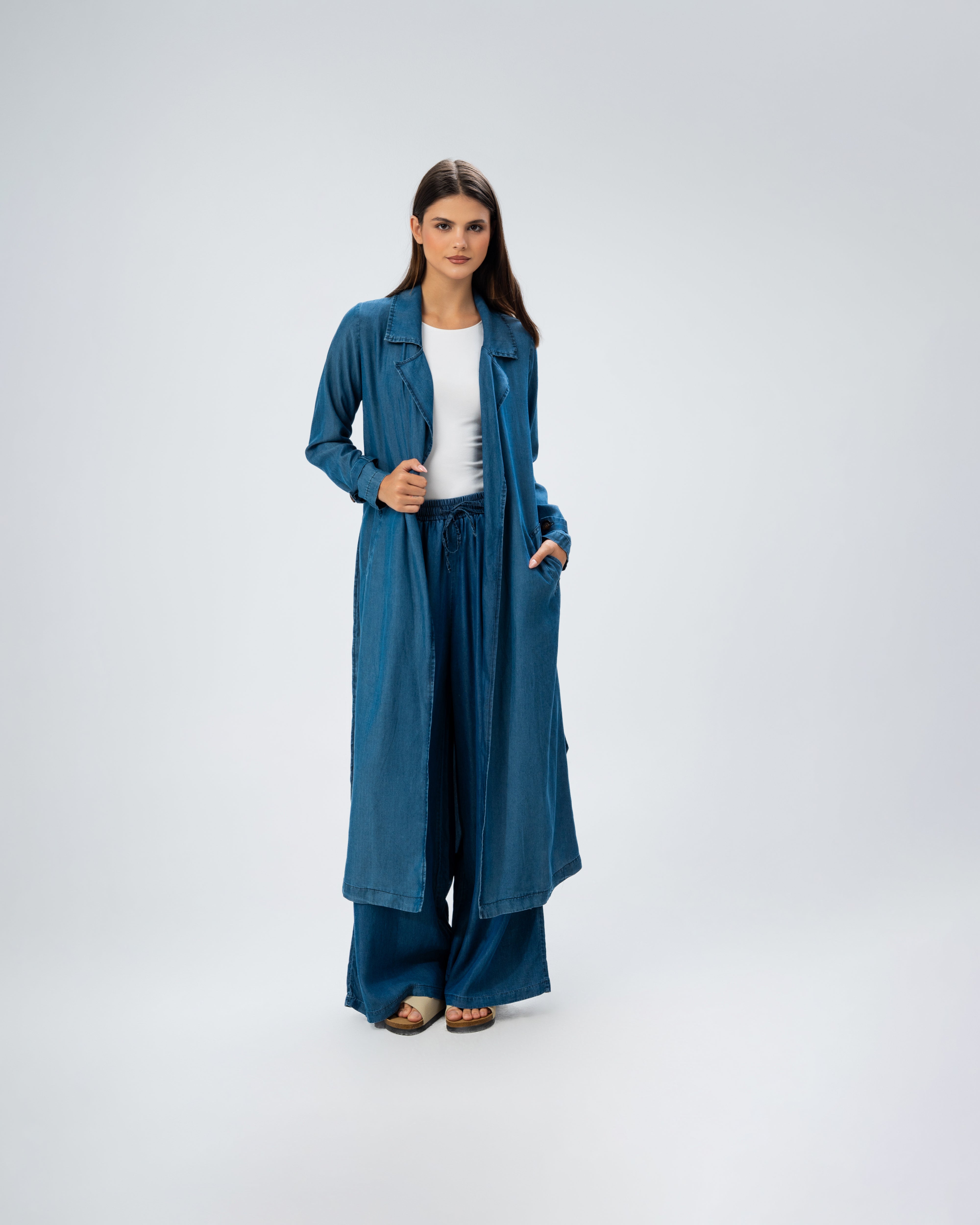 Denim Kimono With Belt