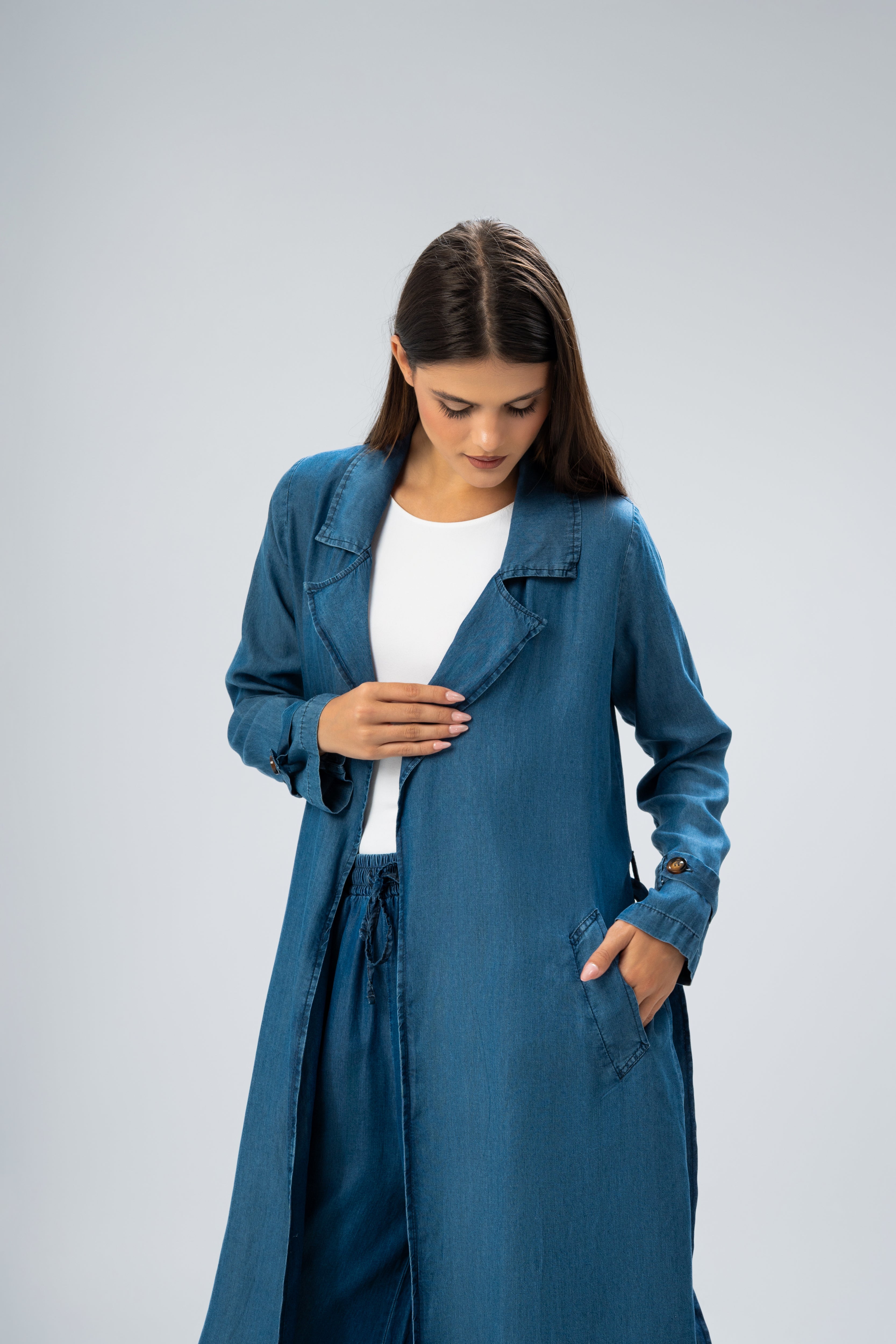 Denim Kimono With Belt