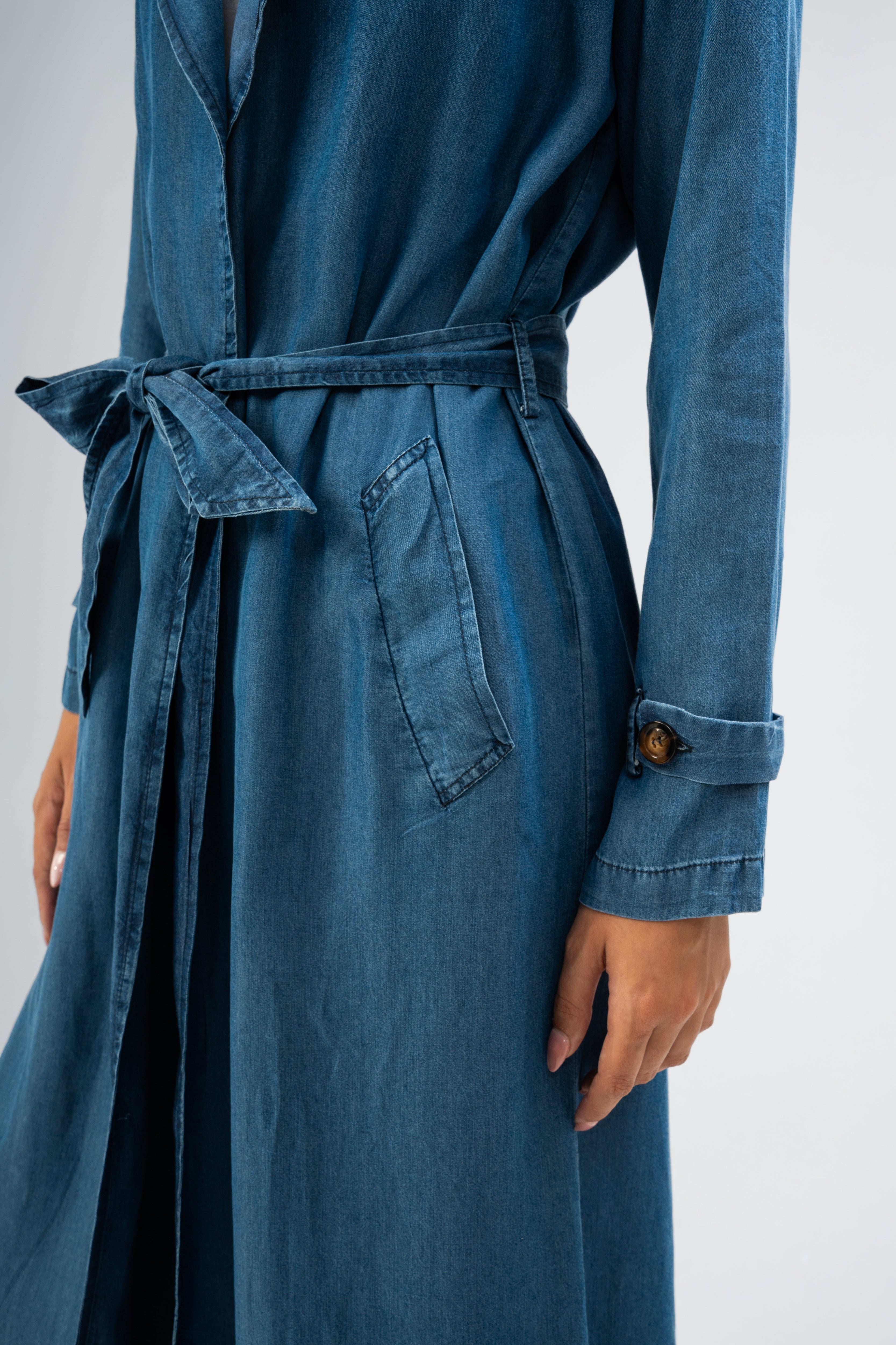 Denim Kimono With Belt