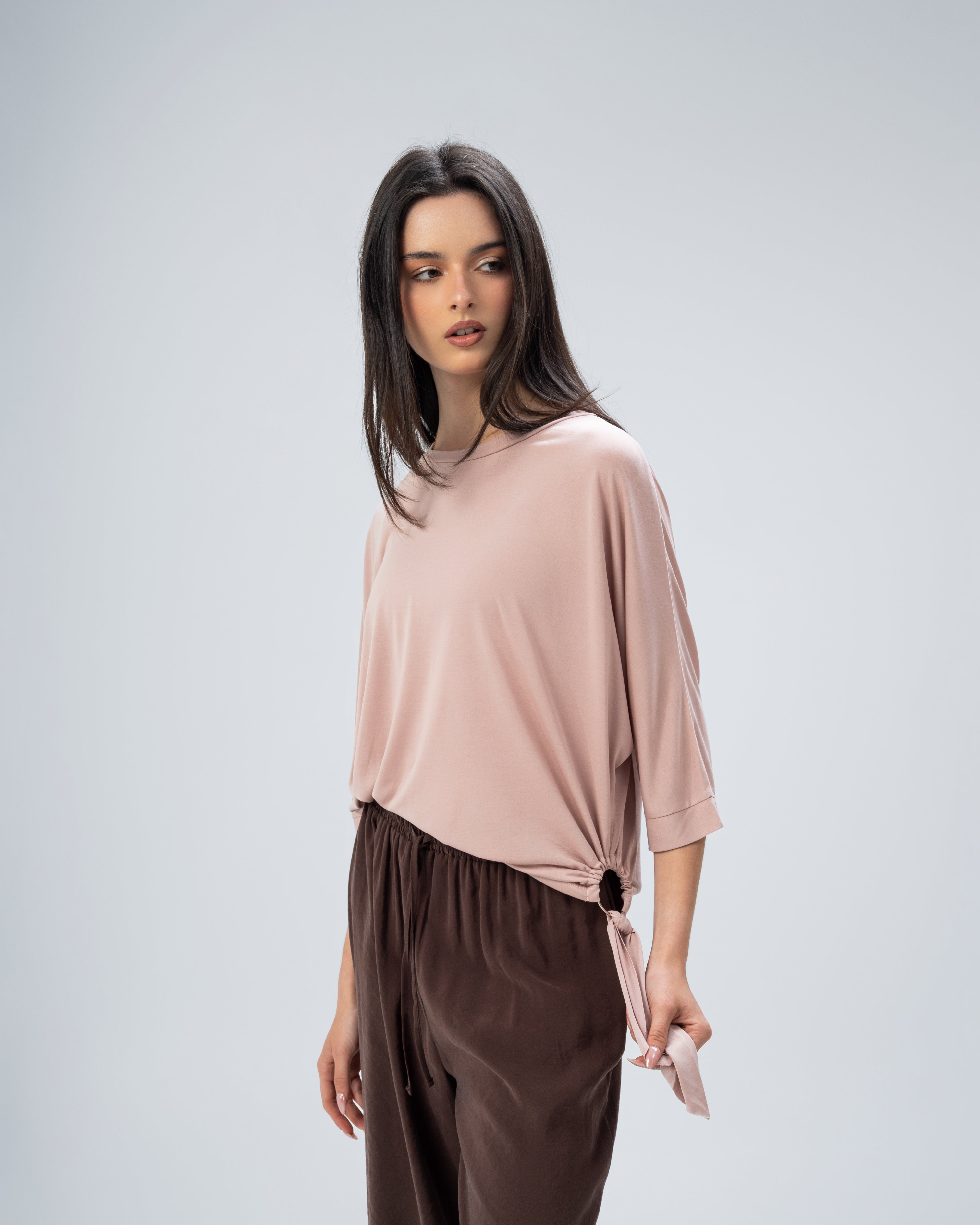 Blouse with side tie