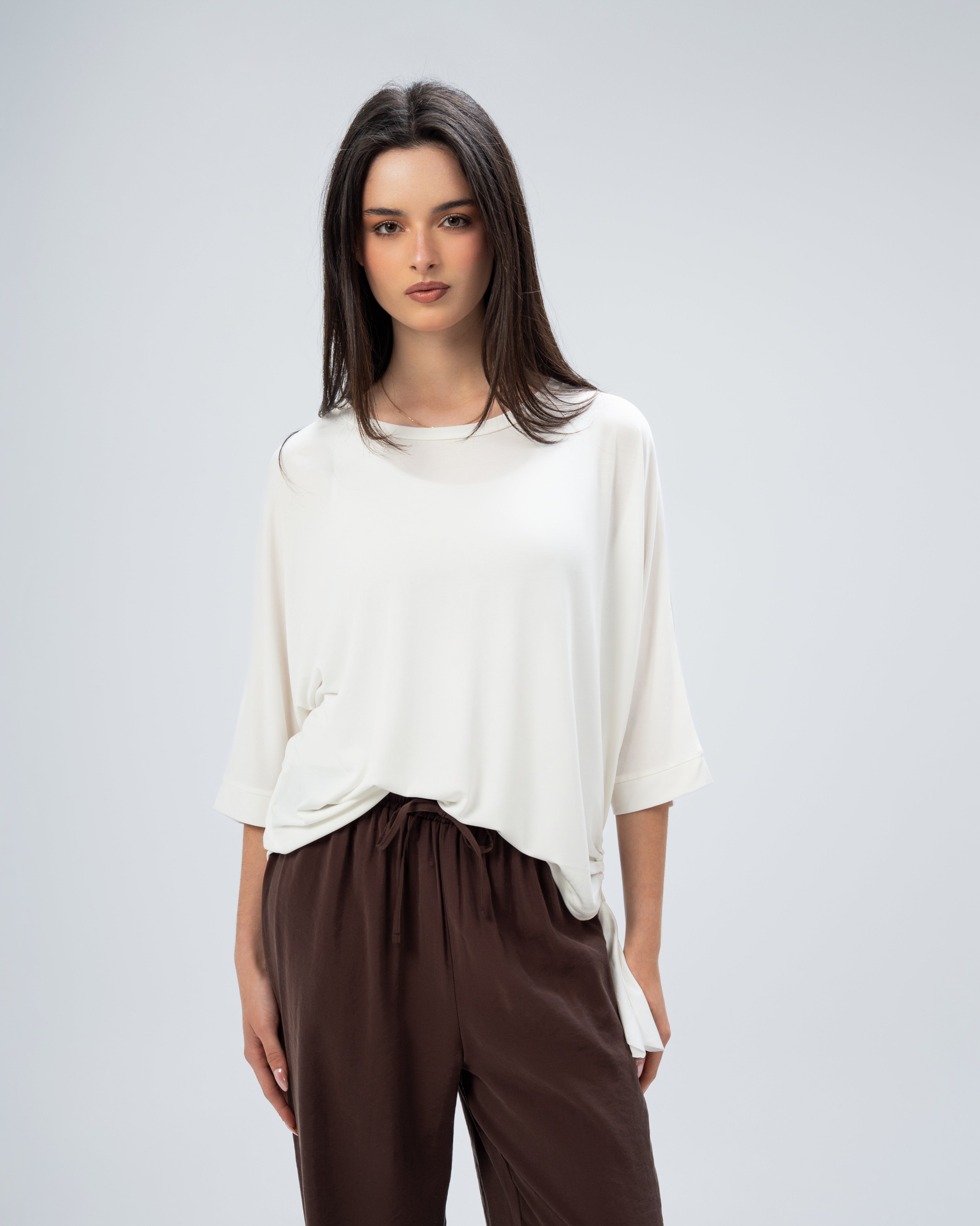 Blouse with side tie