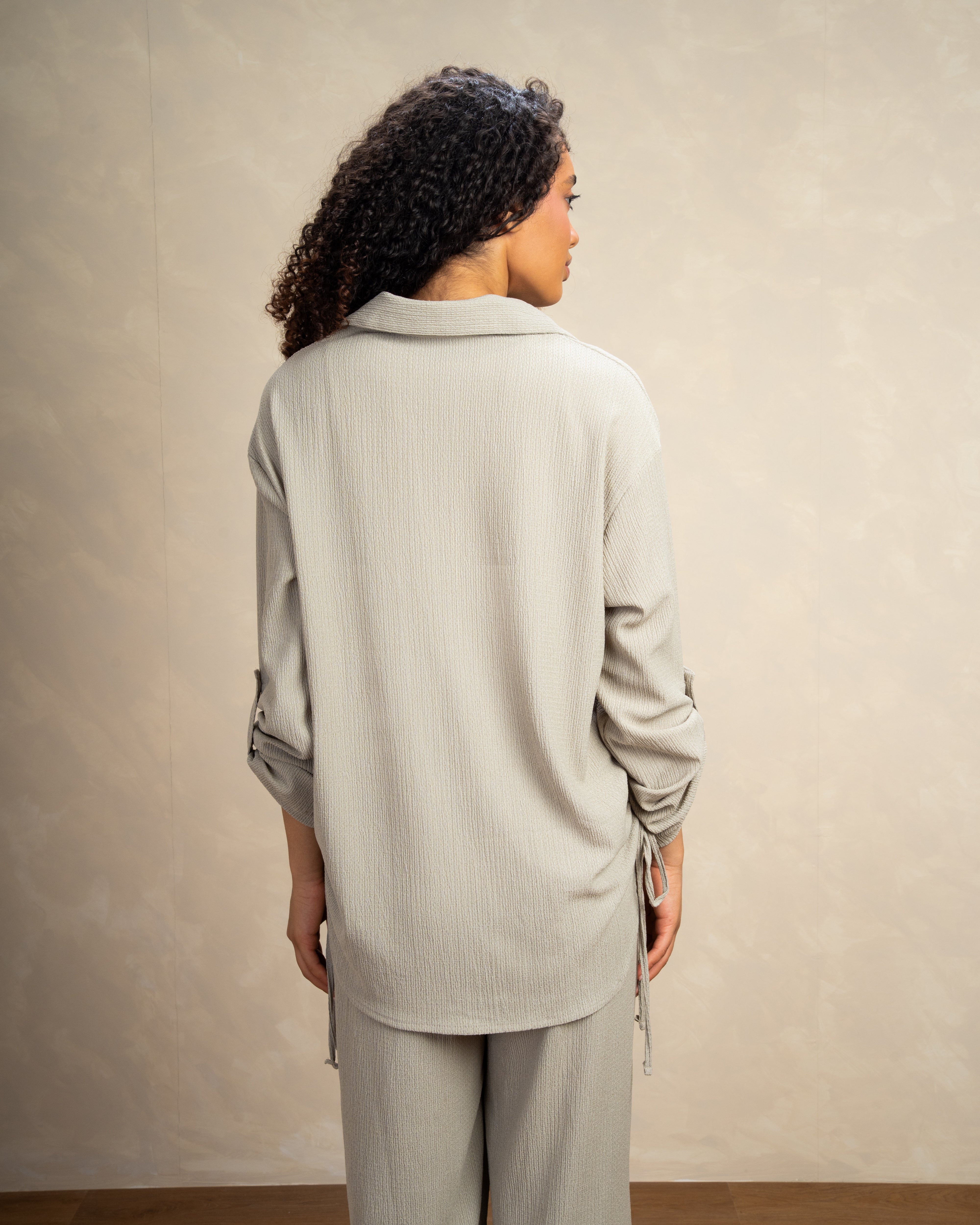 Long Shirt With Side Elastic Tie