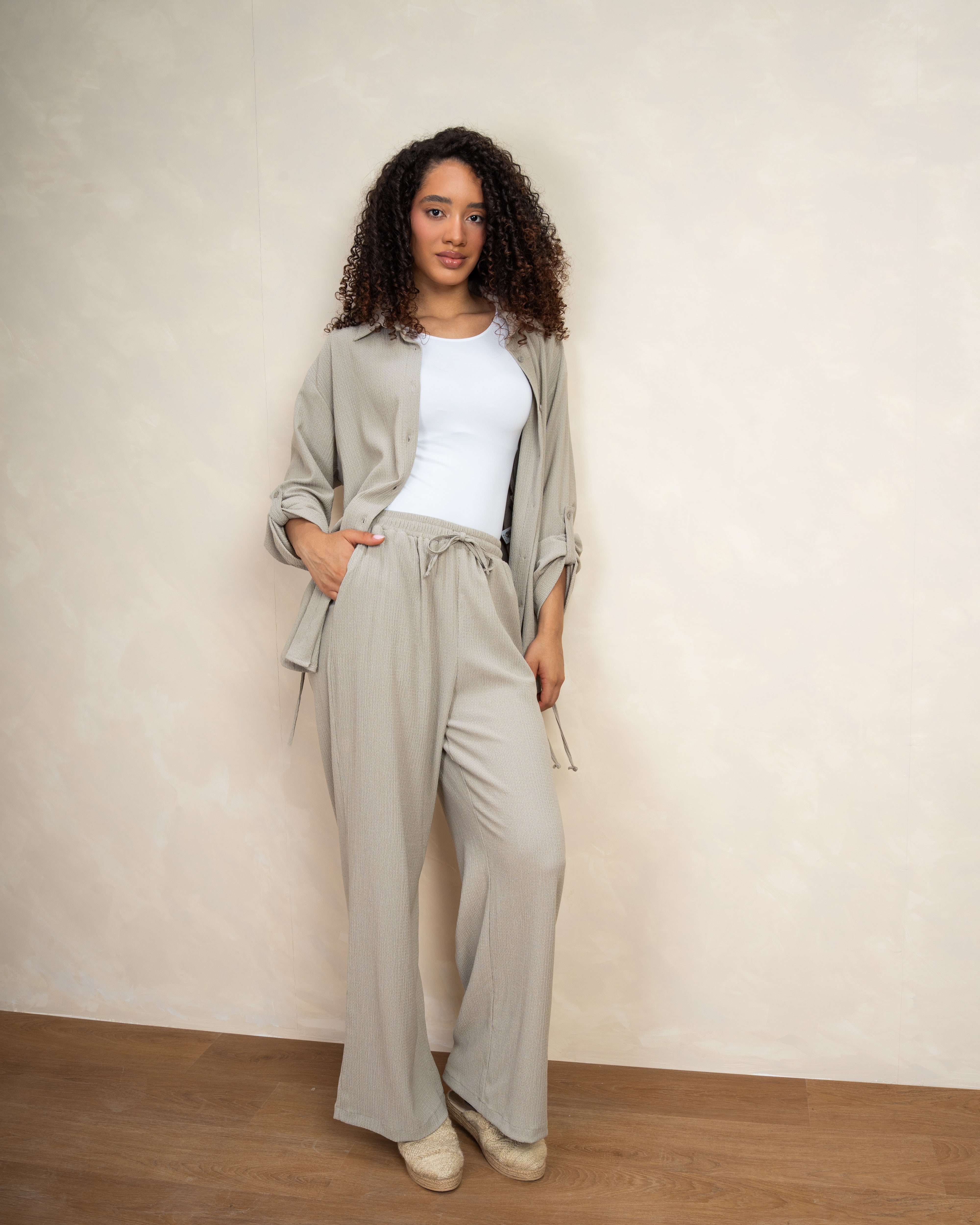 Long Shirt With Side Elastic Tie