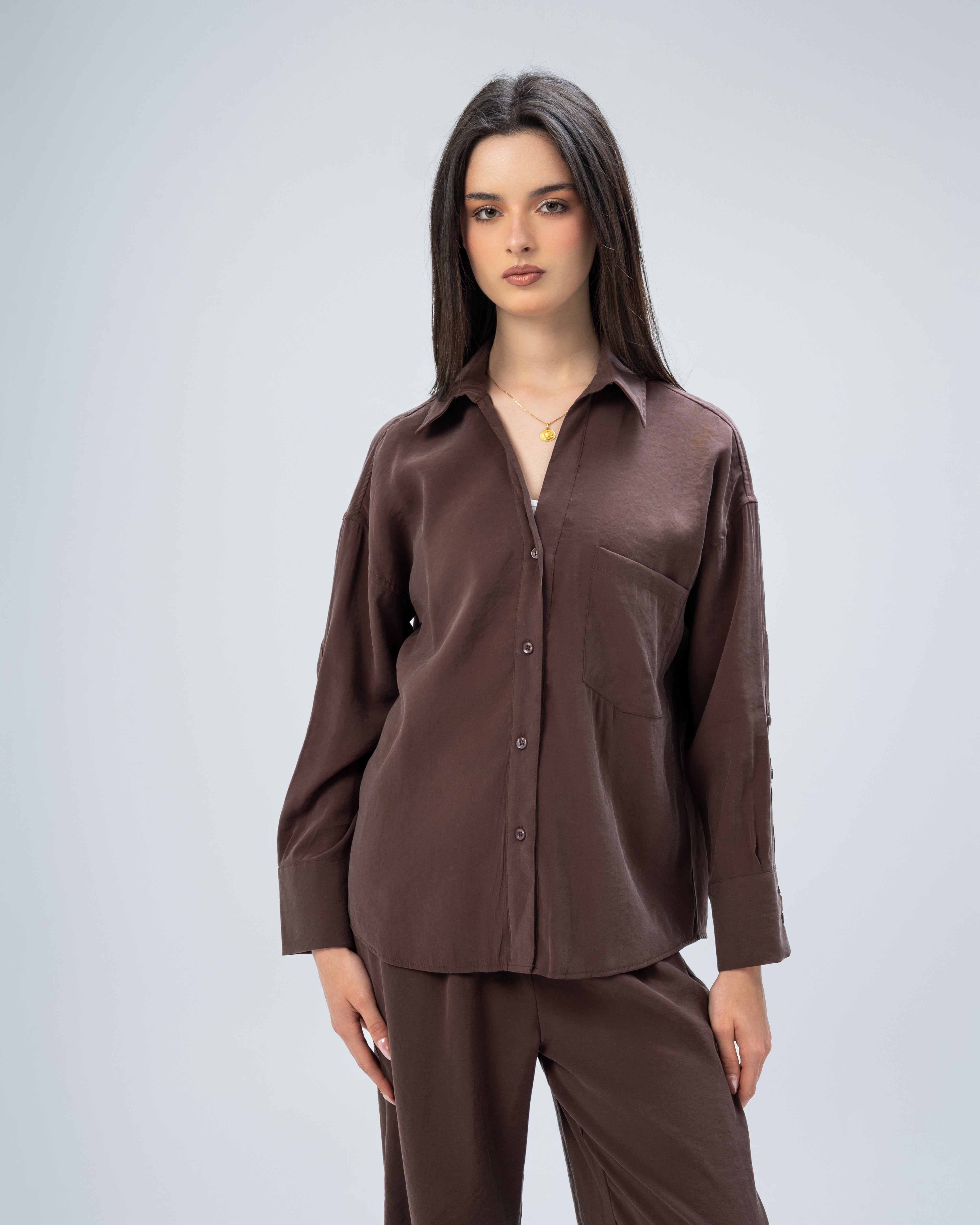 Plain satin shirt