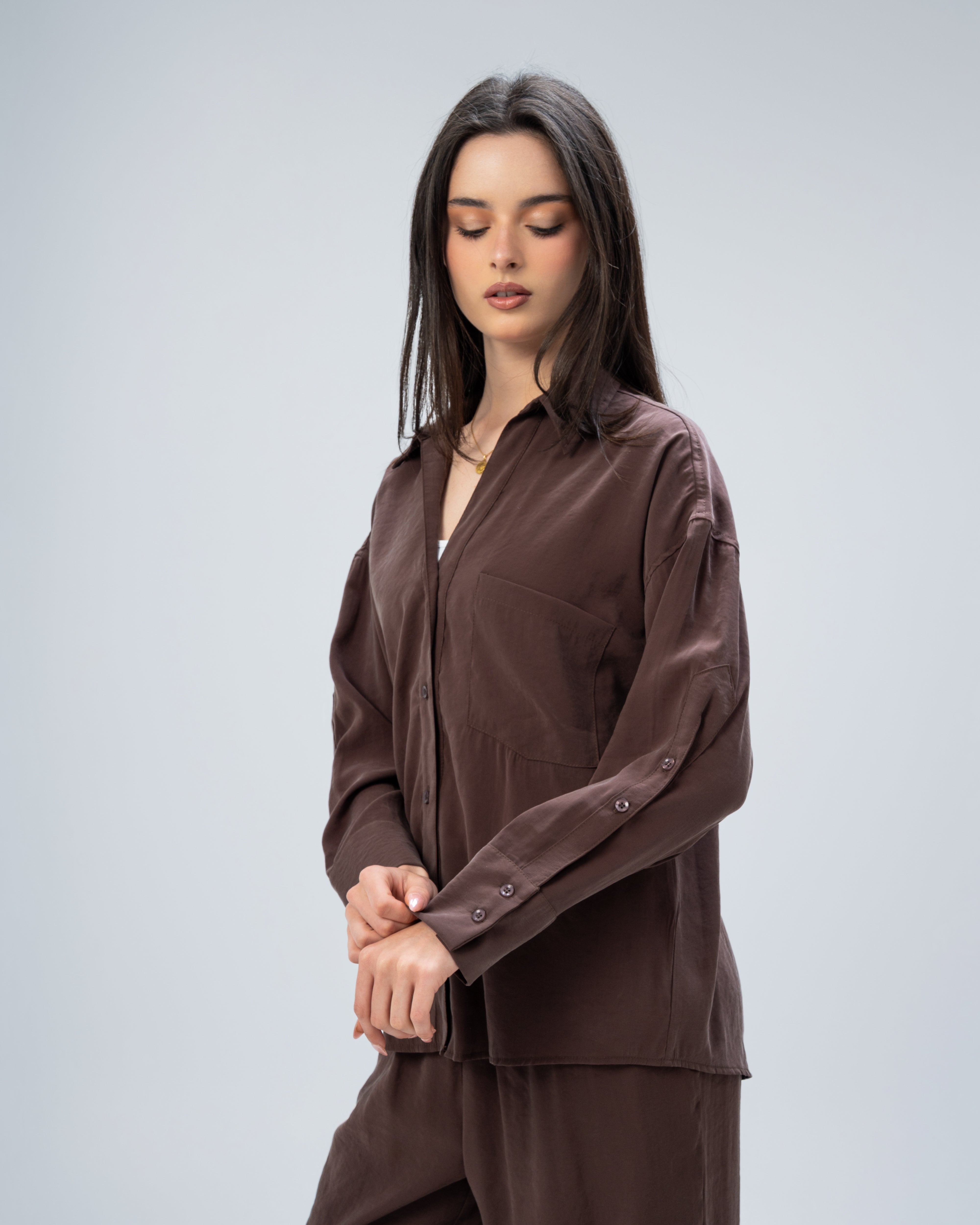 Plain satin shirt
