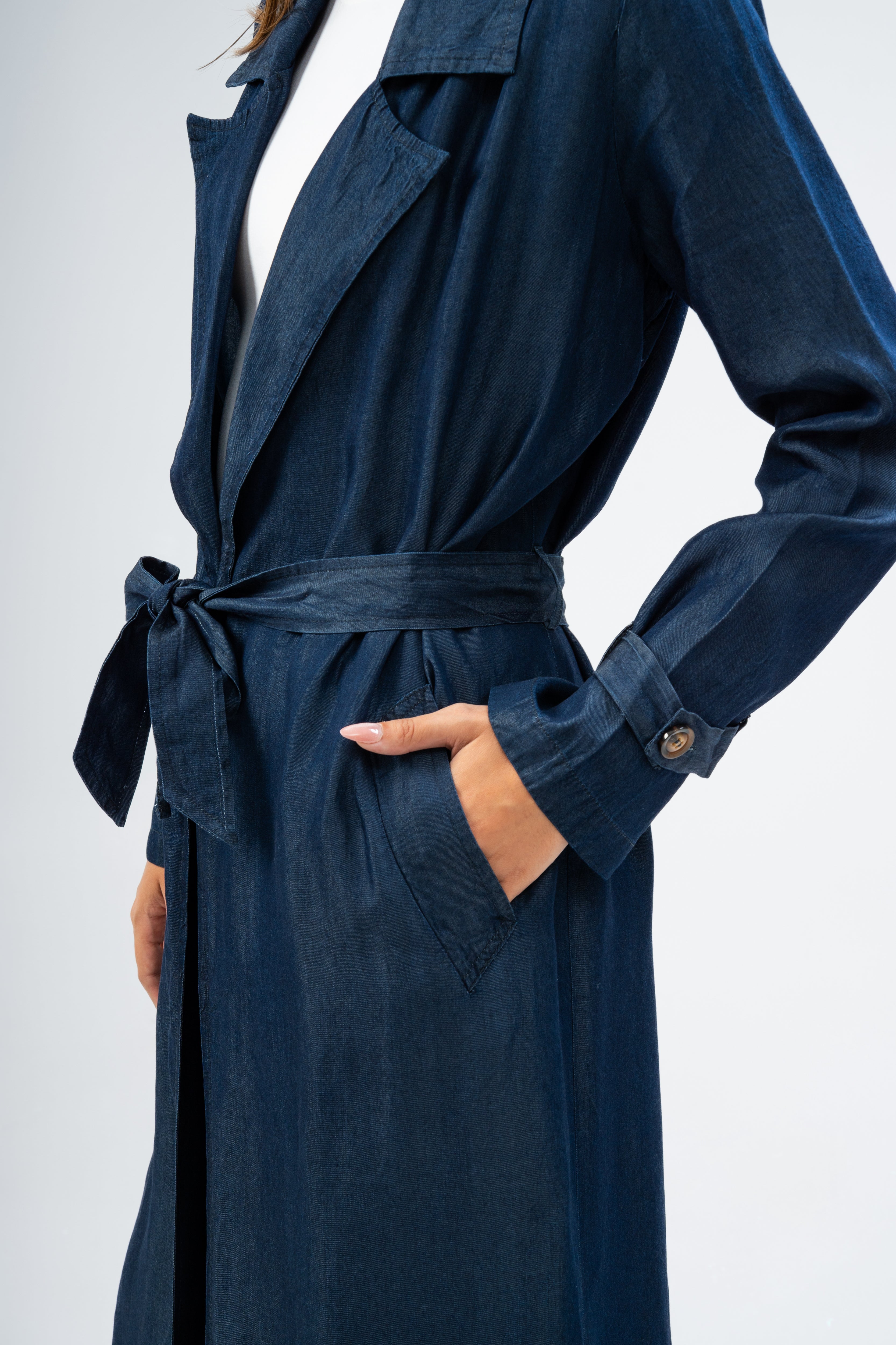 Denim Kimono With Belt