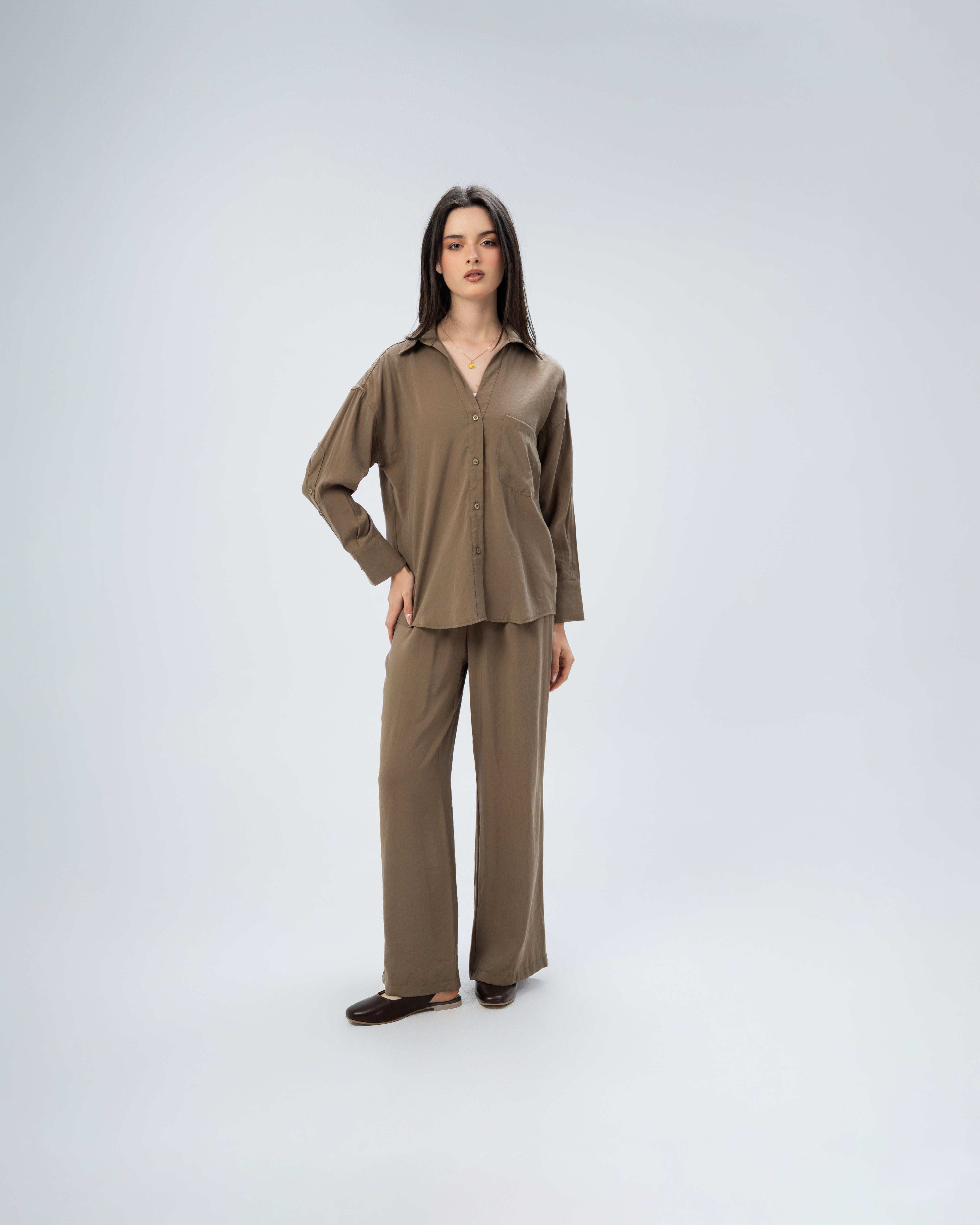 Plain satin shirt