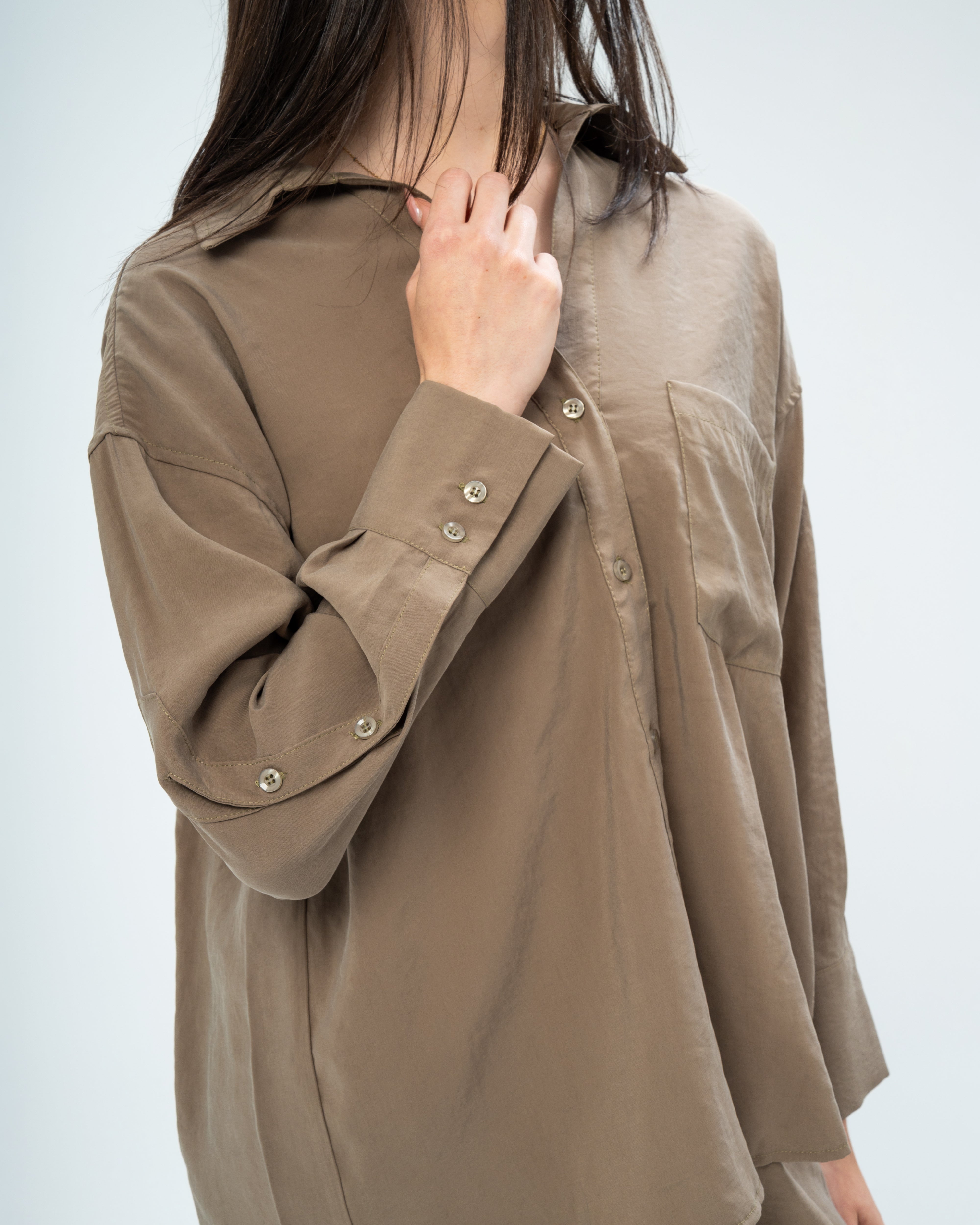 Plain satin shirt