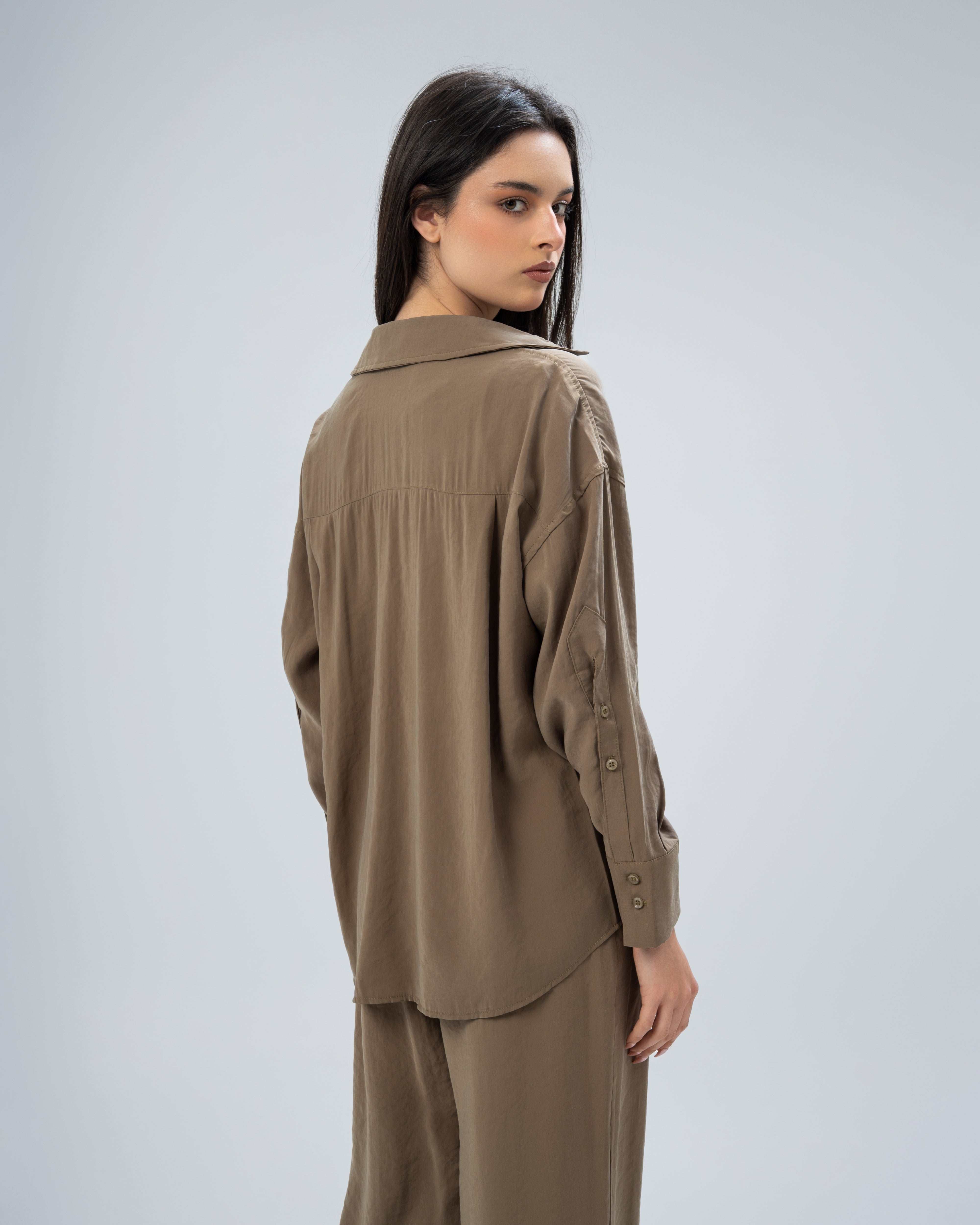 Plain satin shirt