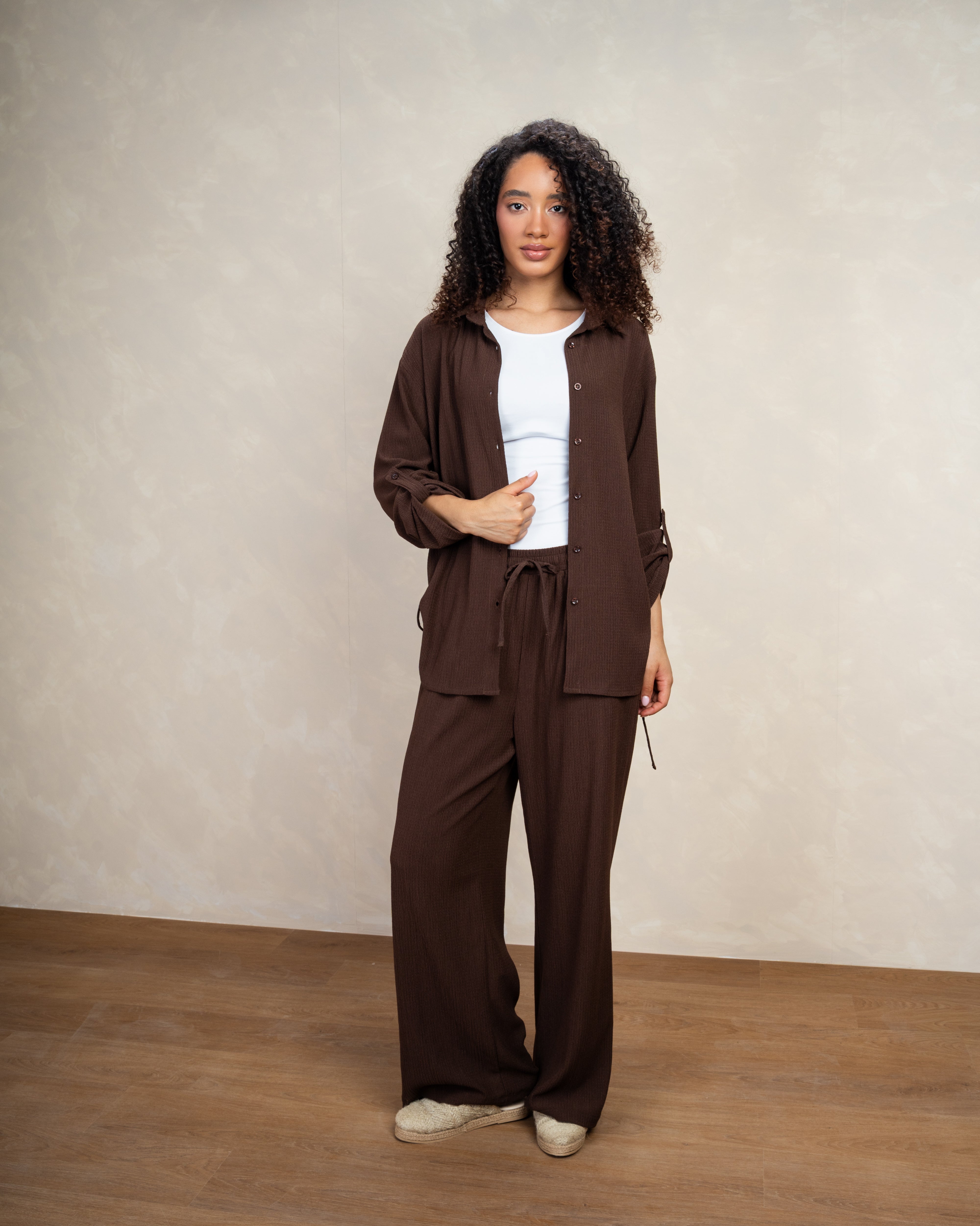 Long Shirt With Side Elastic Tie