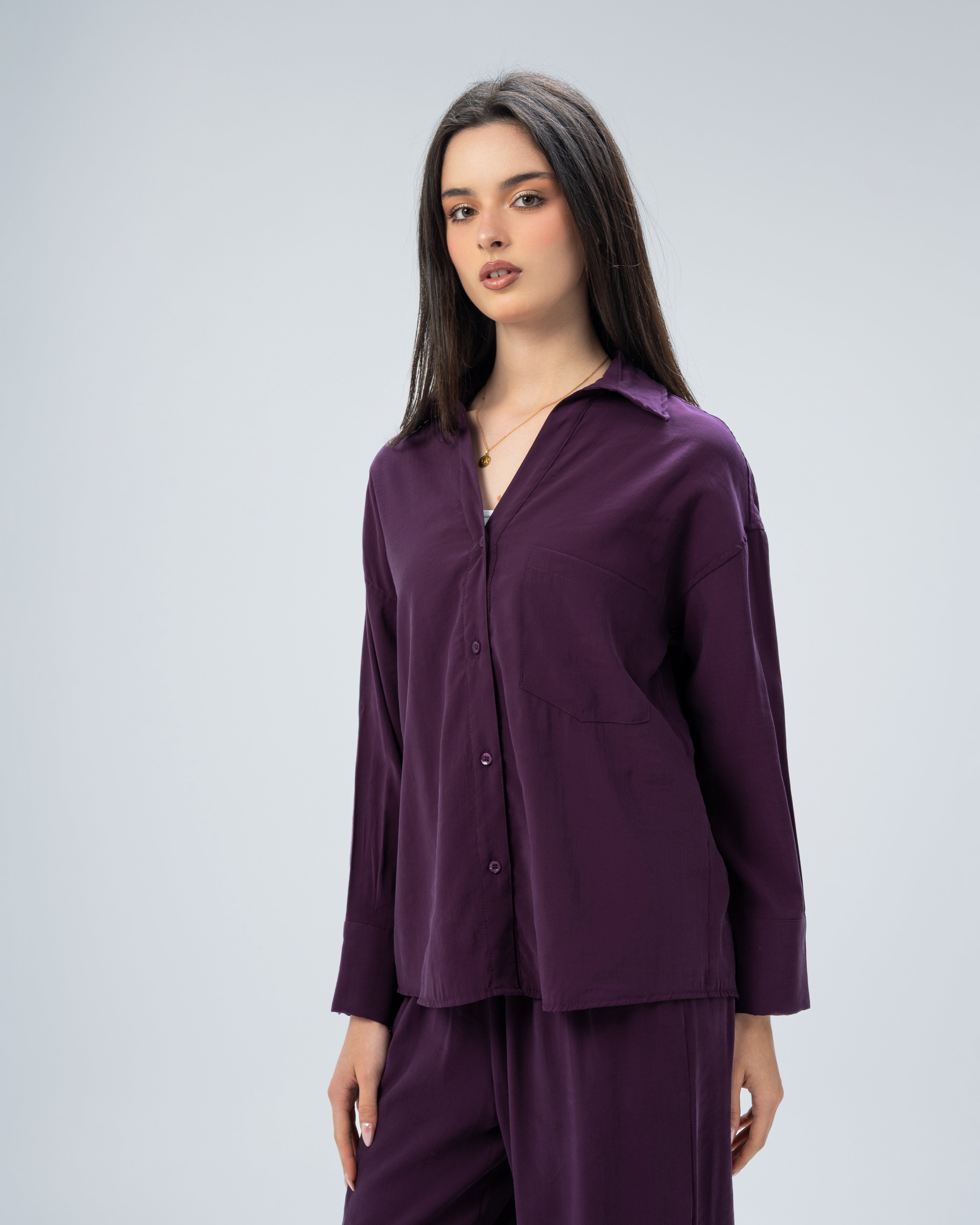 Plain satin shirt