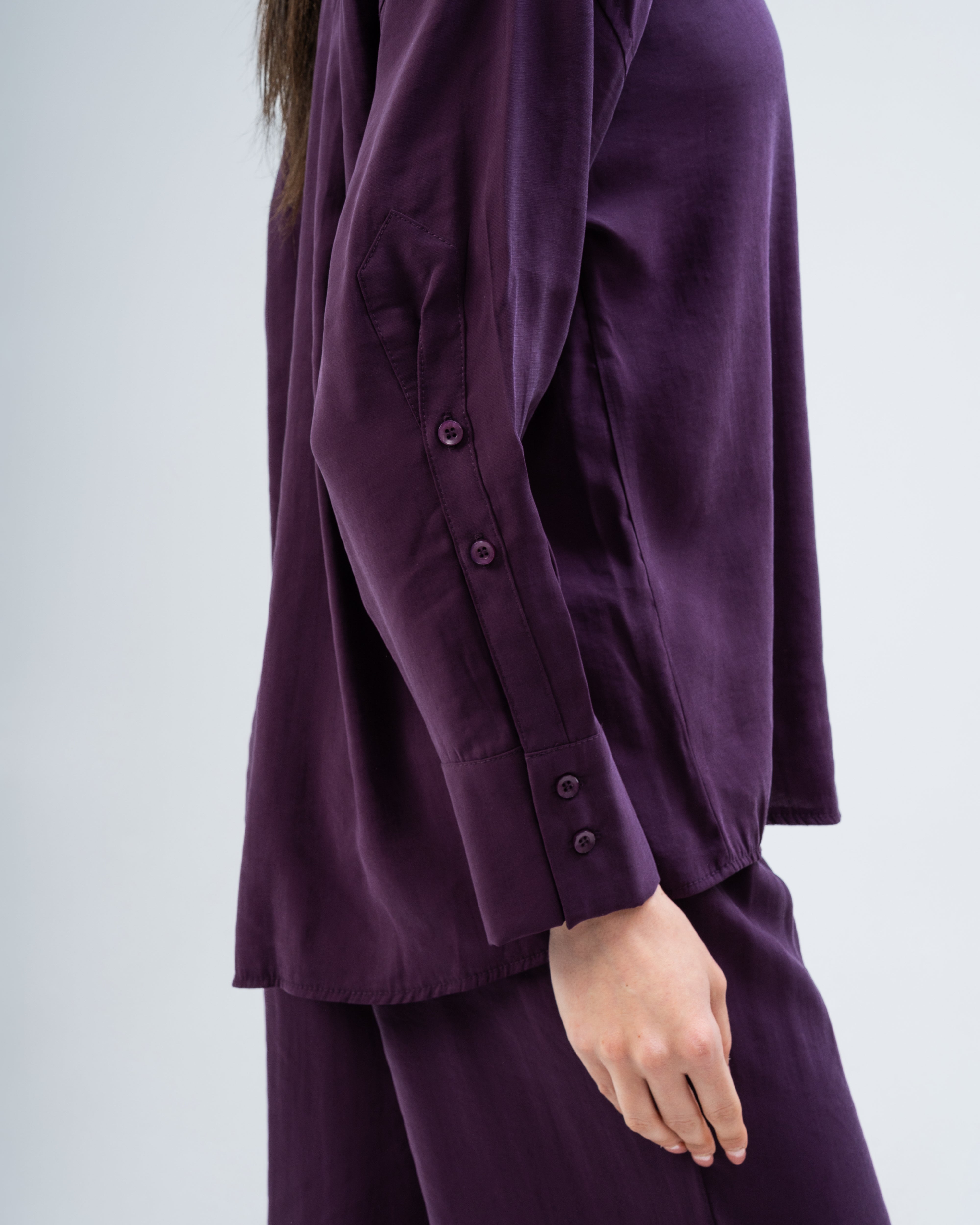 Plain satin shirt