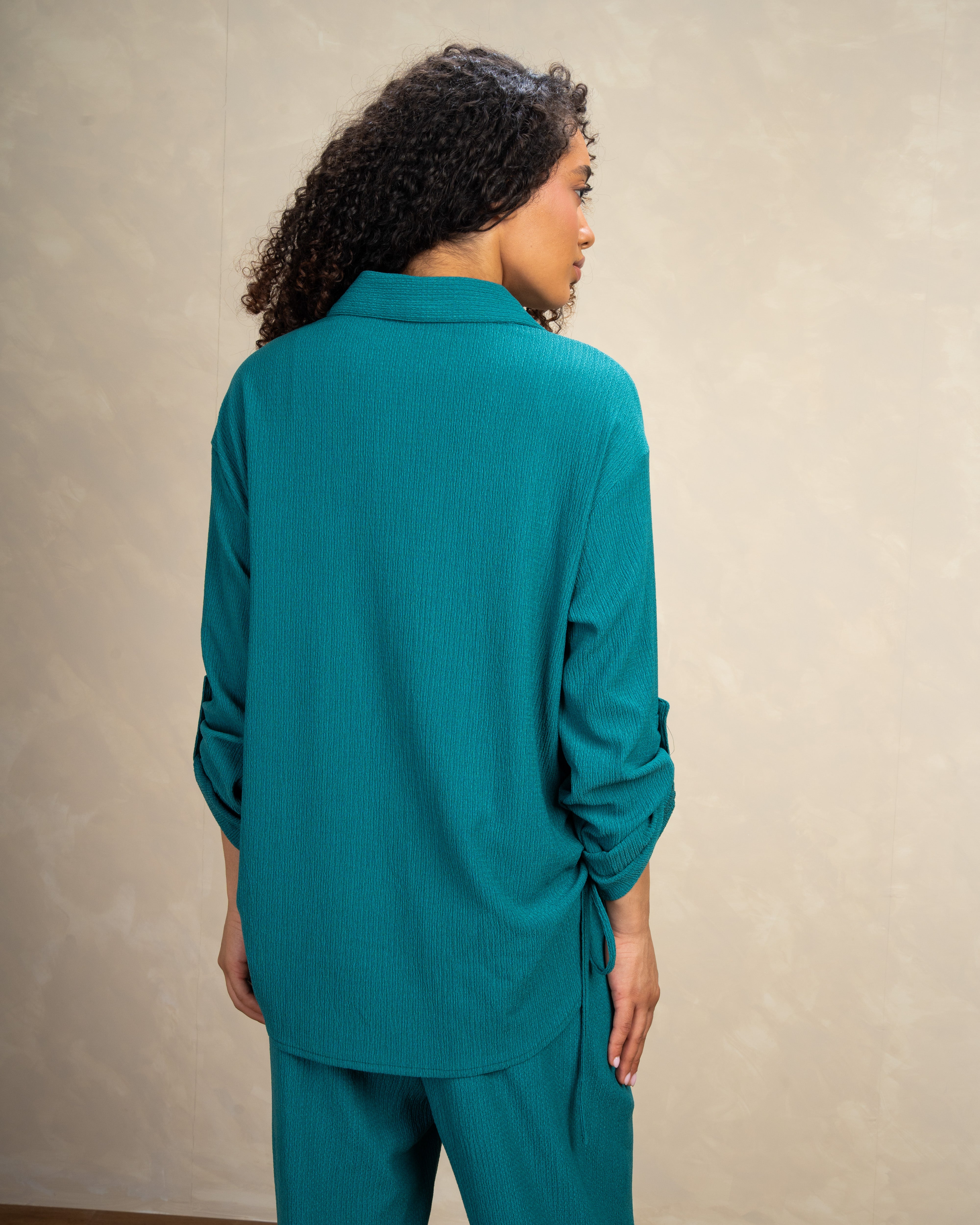 Long Shirt With Side Elastic Tie