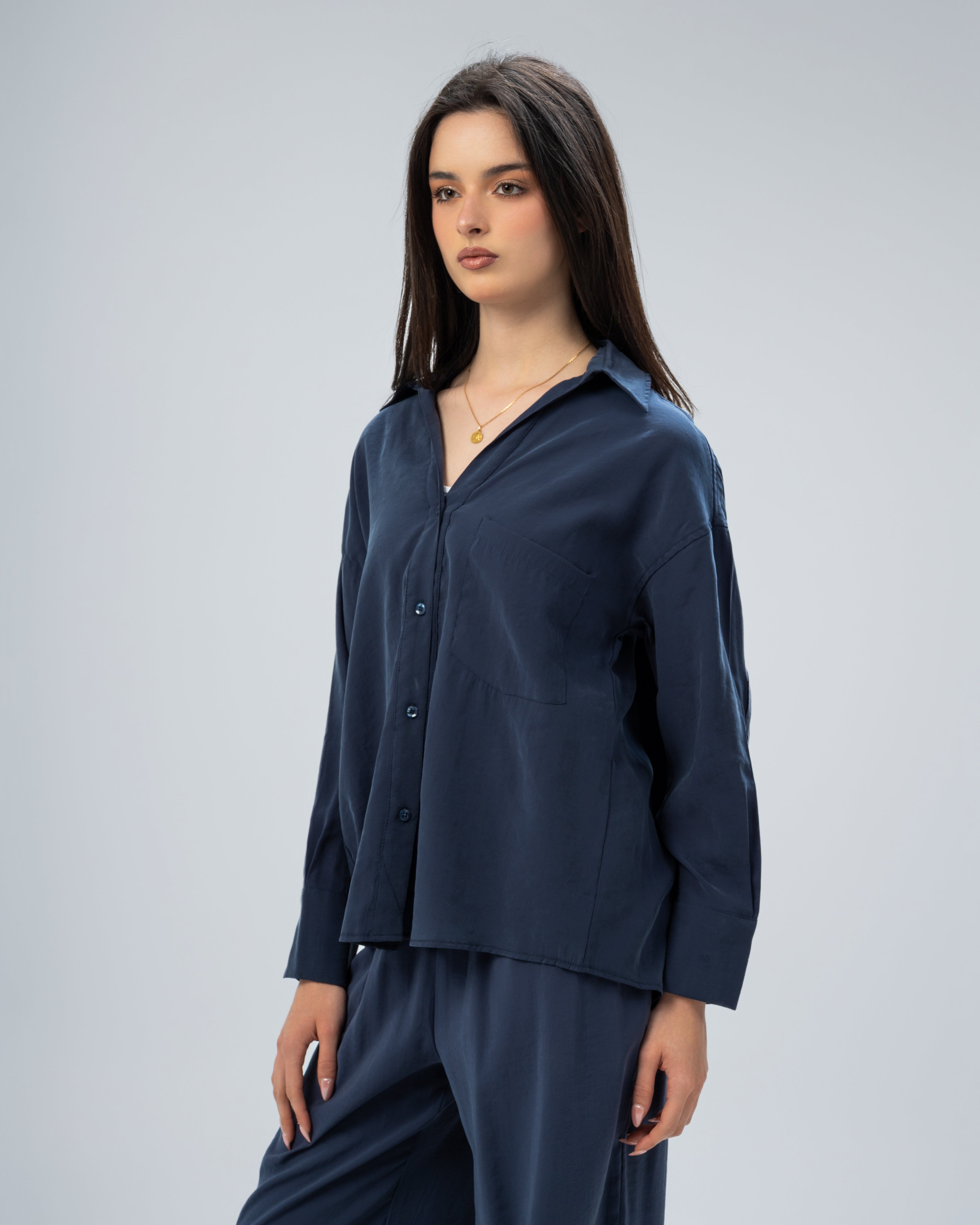 Plain satin shirt