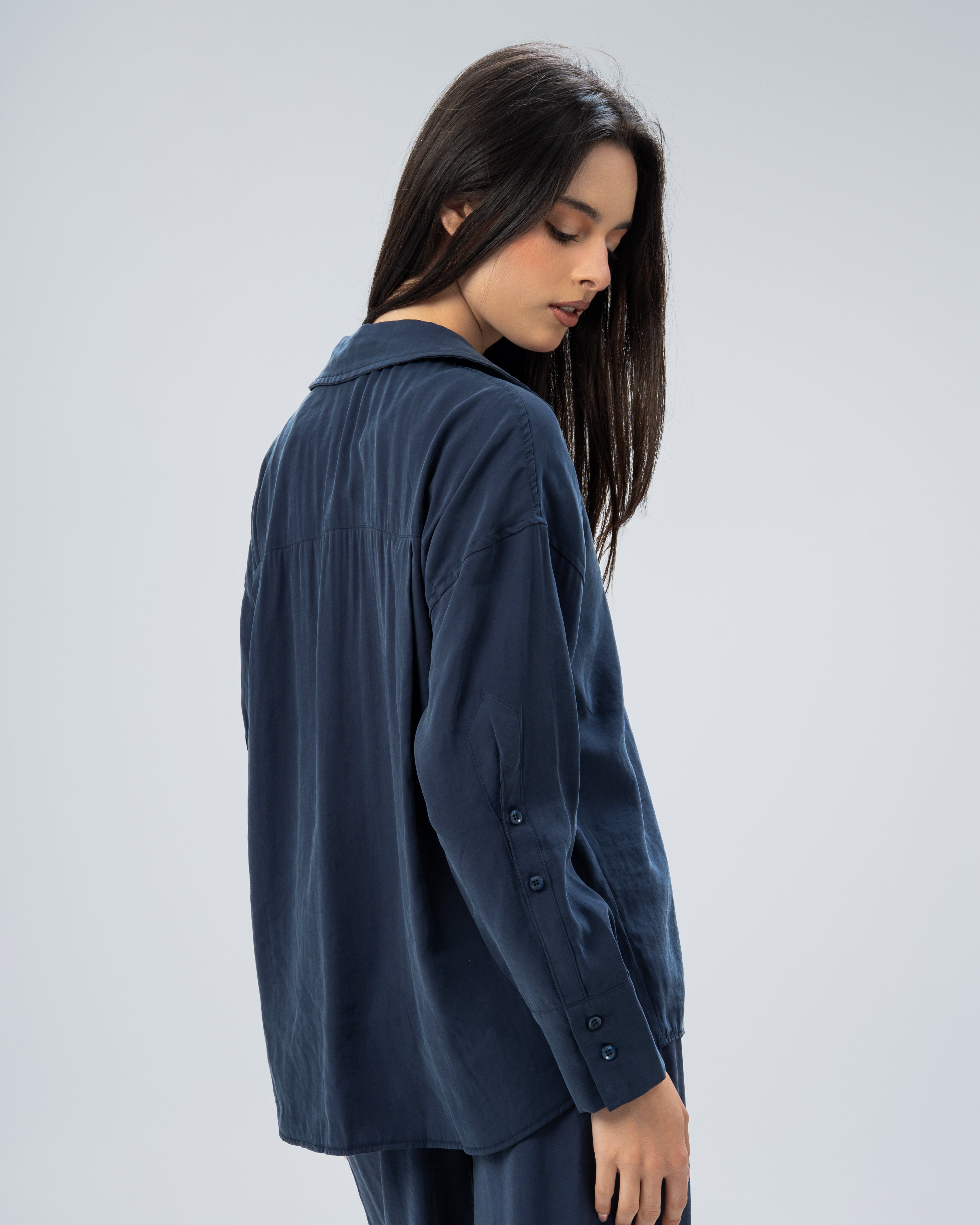 Plain satin shirt