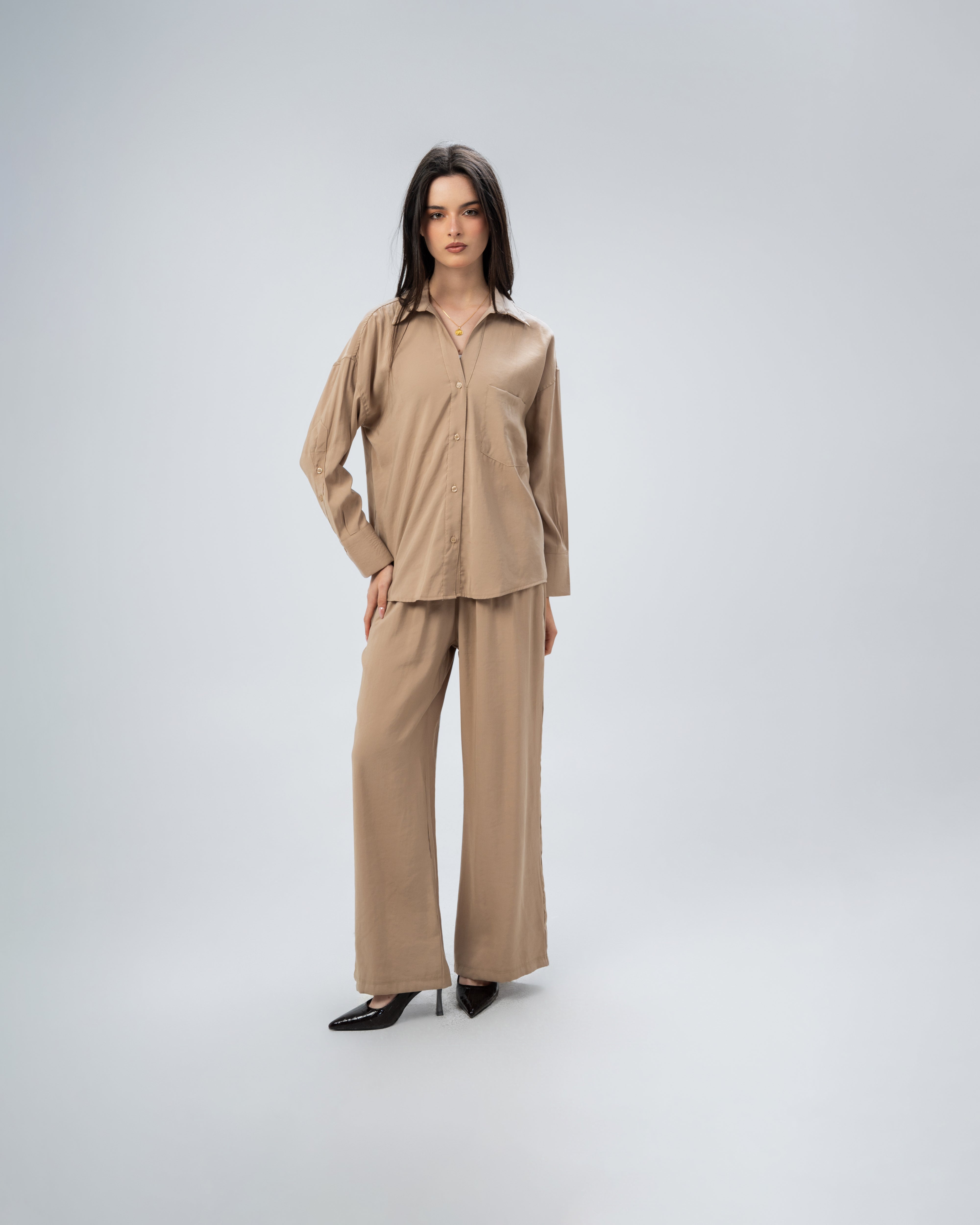 Plain satin shirt