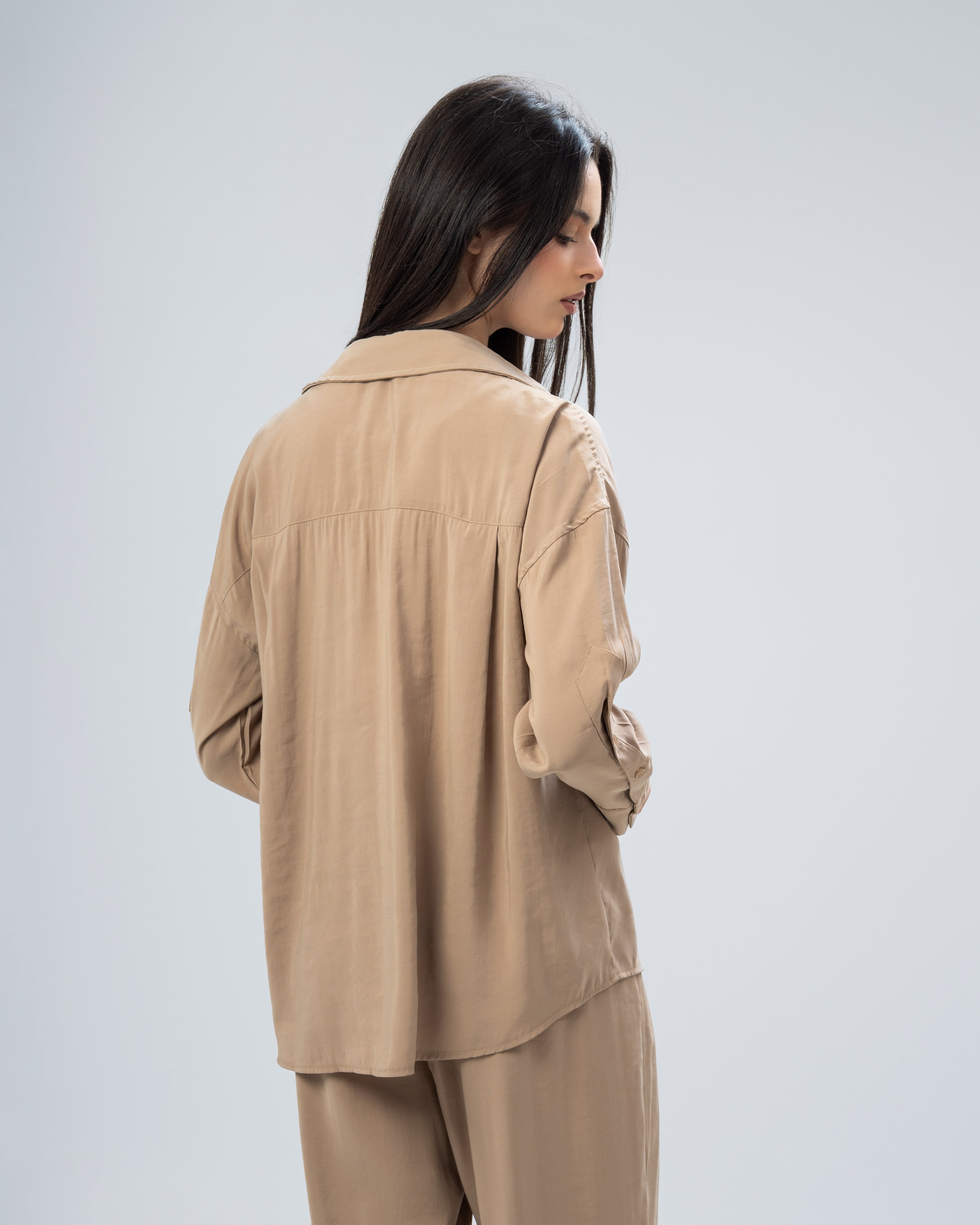 Plain satin shirt