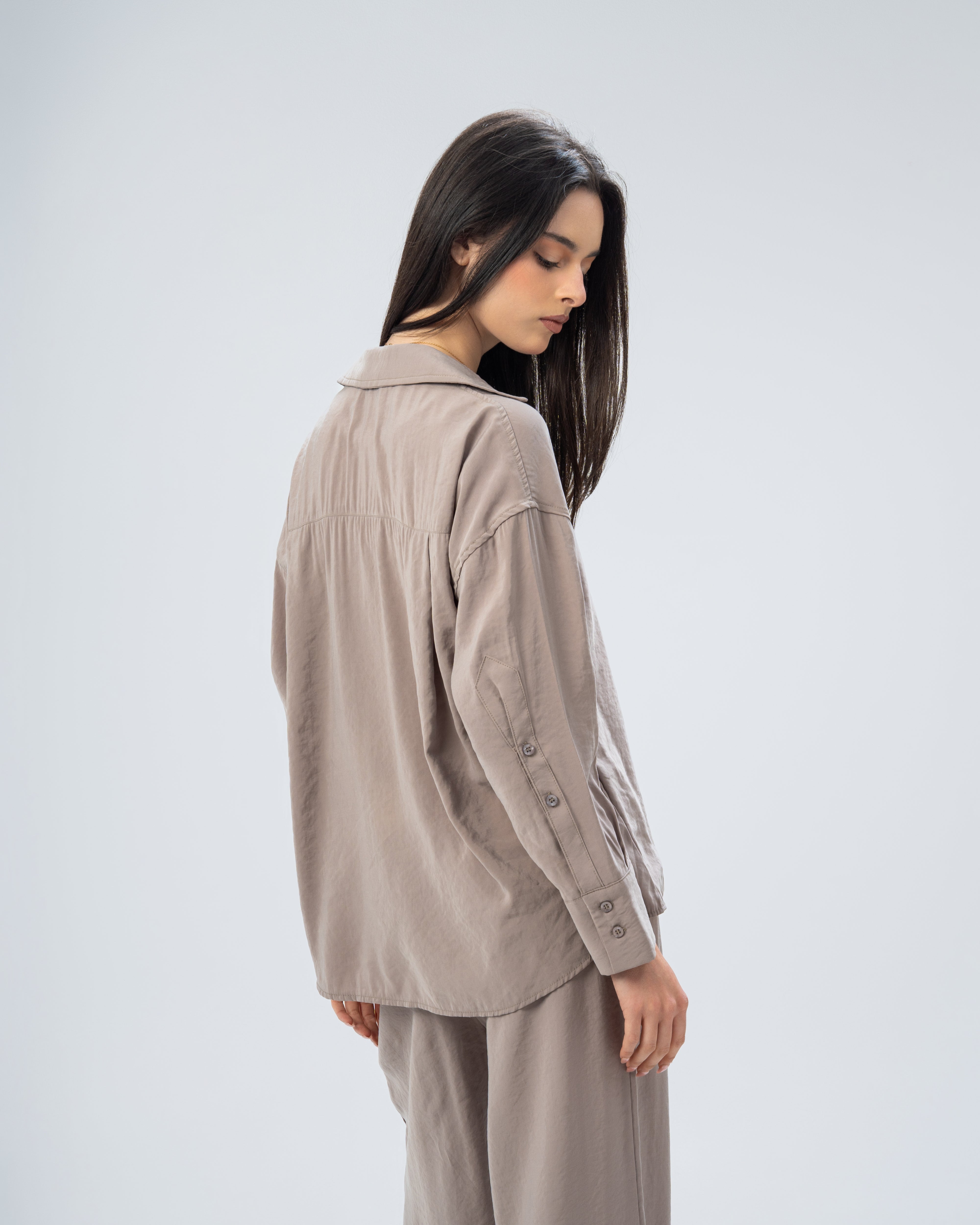 Plain satin shirt