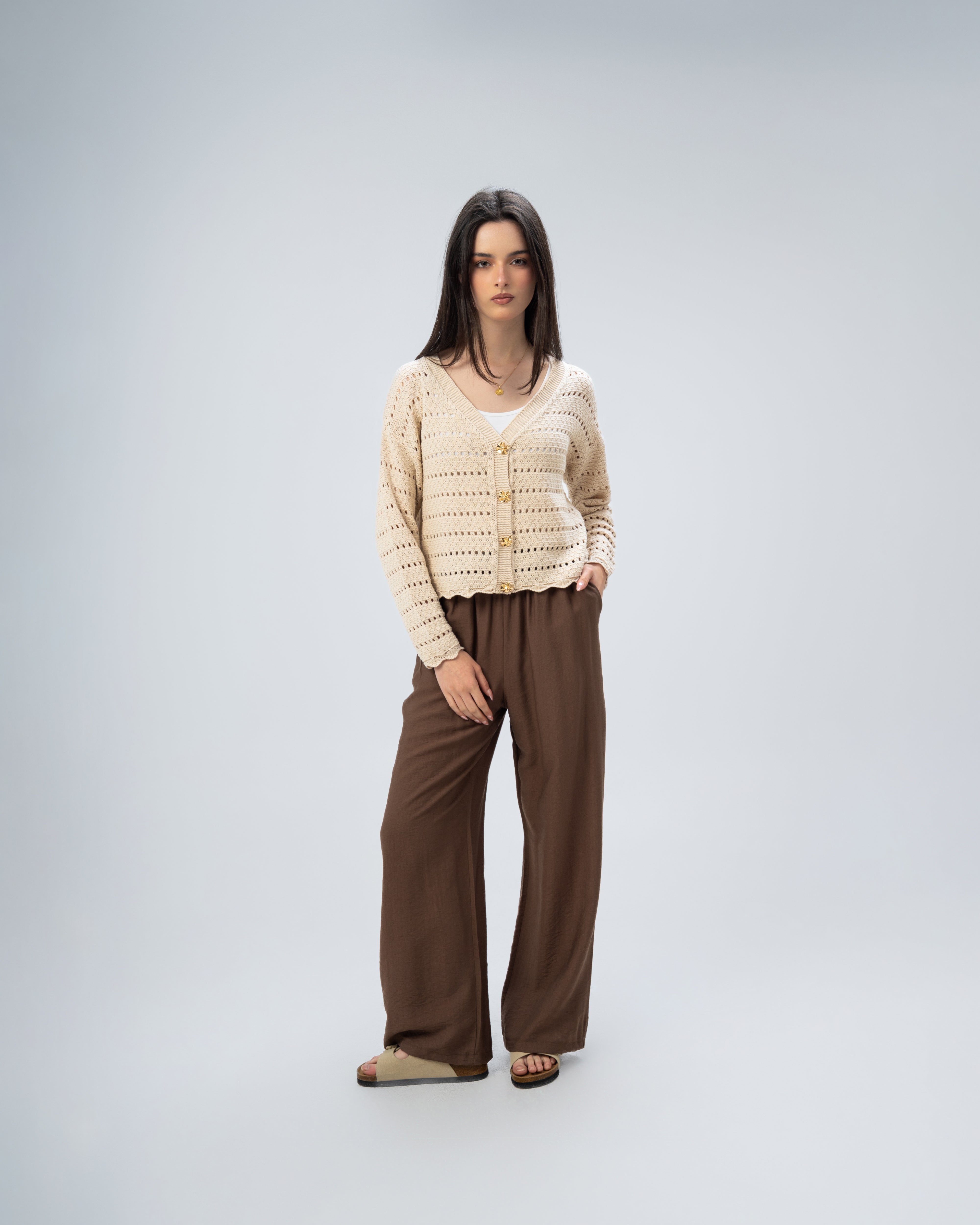 knitted Jacket with buttons.