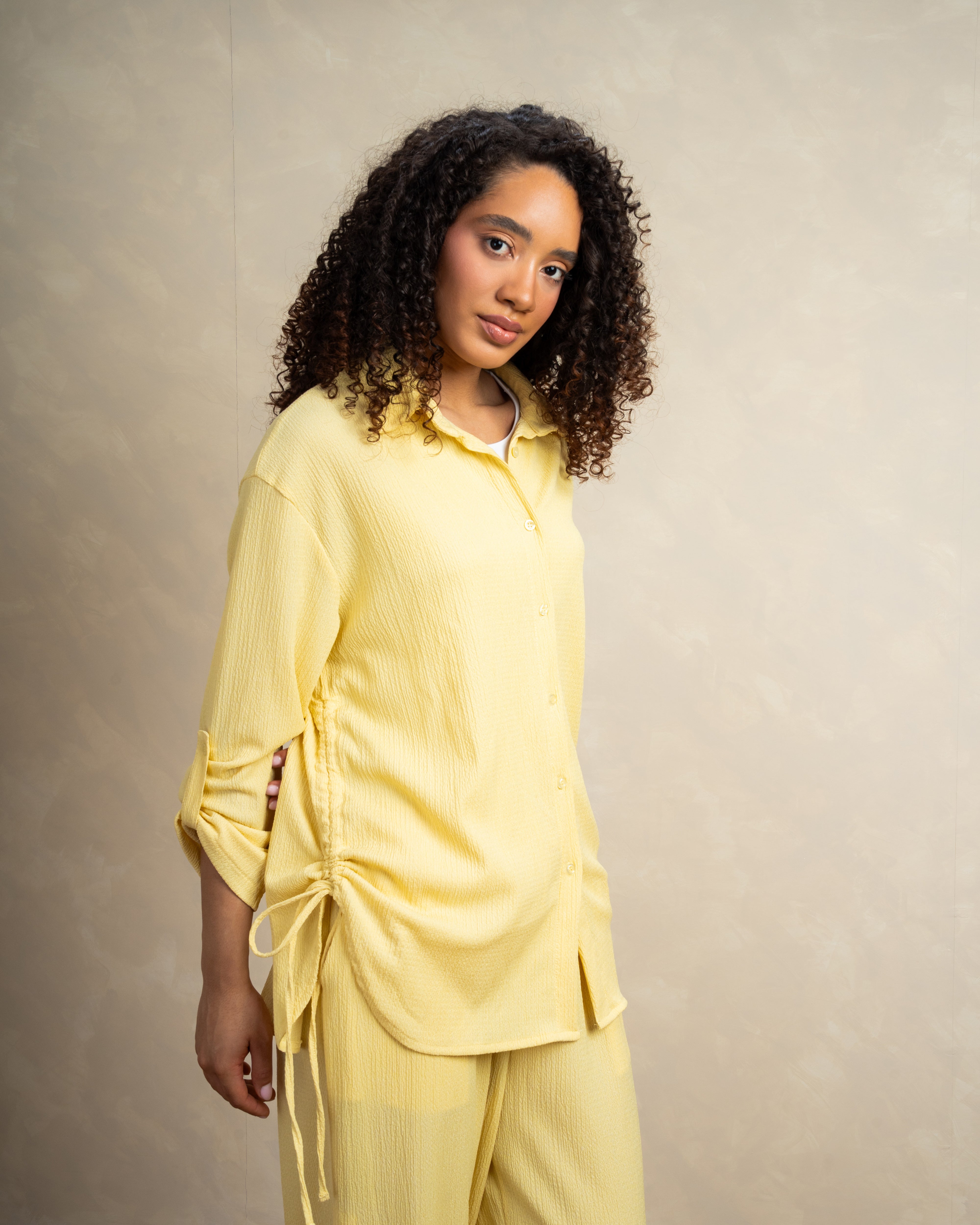 Long Shirt With Side Elastic Tie