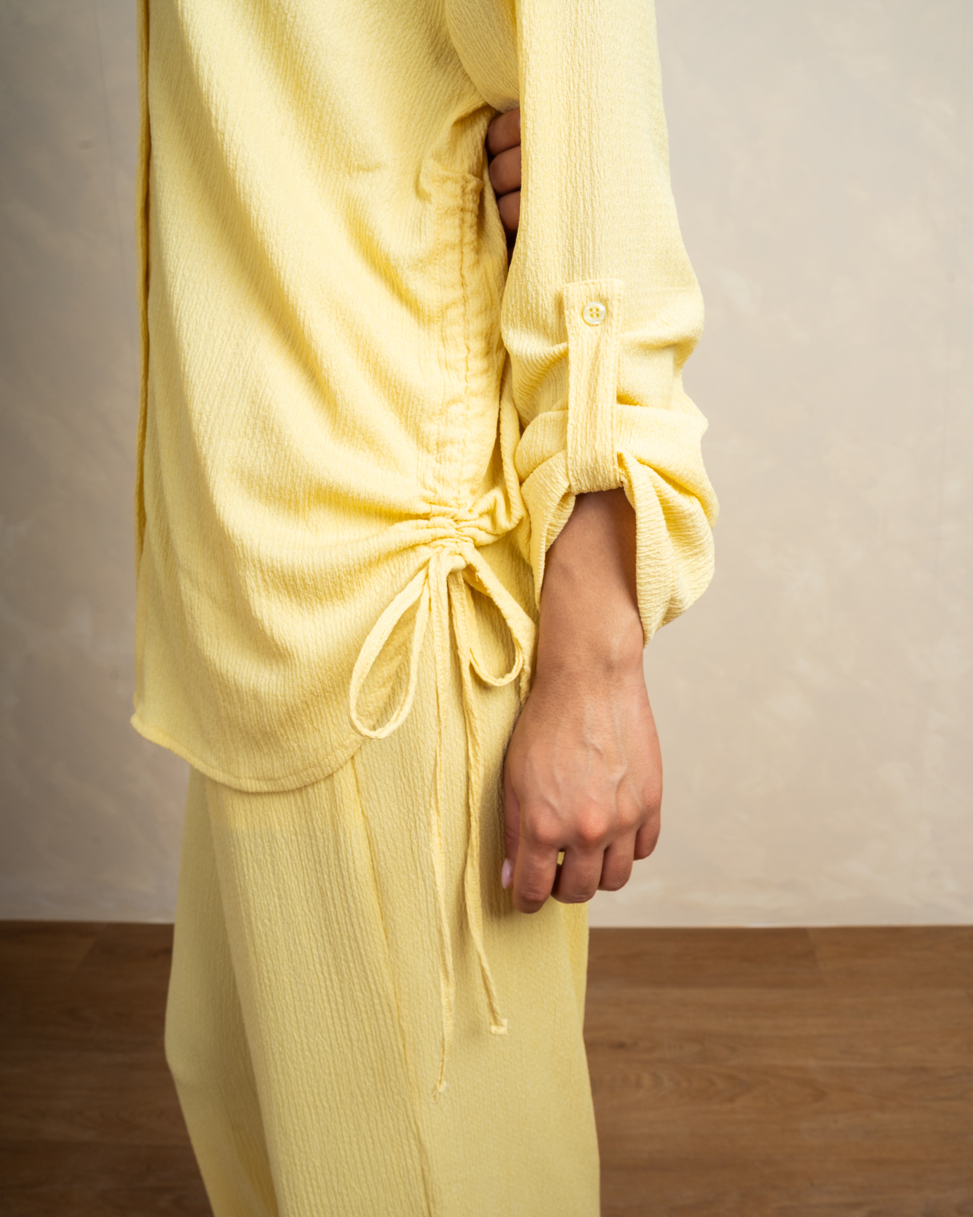 Long Shirt With Side Elastic Tie